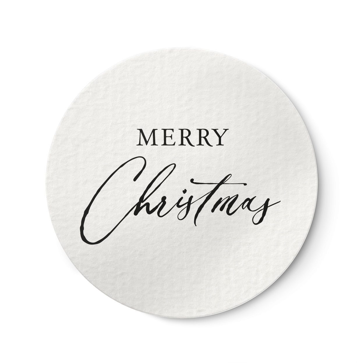 NORDEULE Aufkleber Merry Christmas, Runde Etiketten Ø 5cm im Sticker Set, (12tlg), ideal für Weihnachtsgeschenke Weihnachtsgrüße Briefpost Kundepräsente