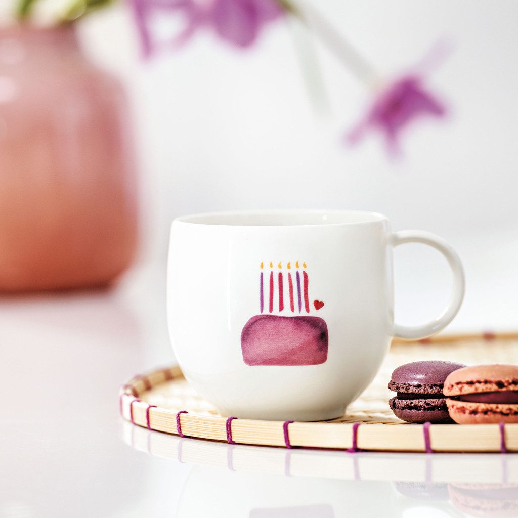 like. by Villeroy & Boch Tasse With Love Henkelbecher Happy Birthday 290 ml, 1-tlg., Porzellan, Premium Porcelain, mikrow.- & spülm.sicher, Made in Germany