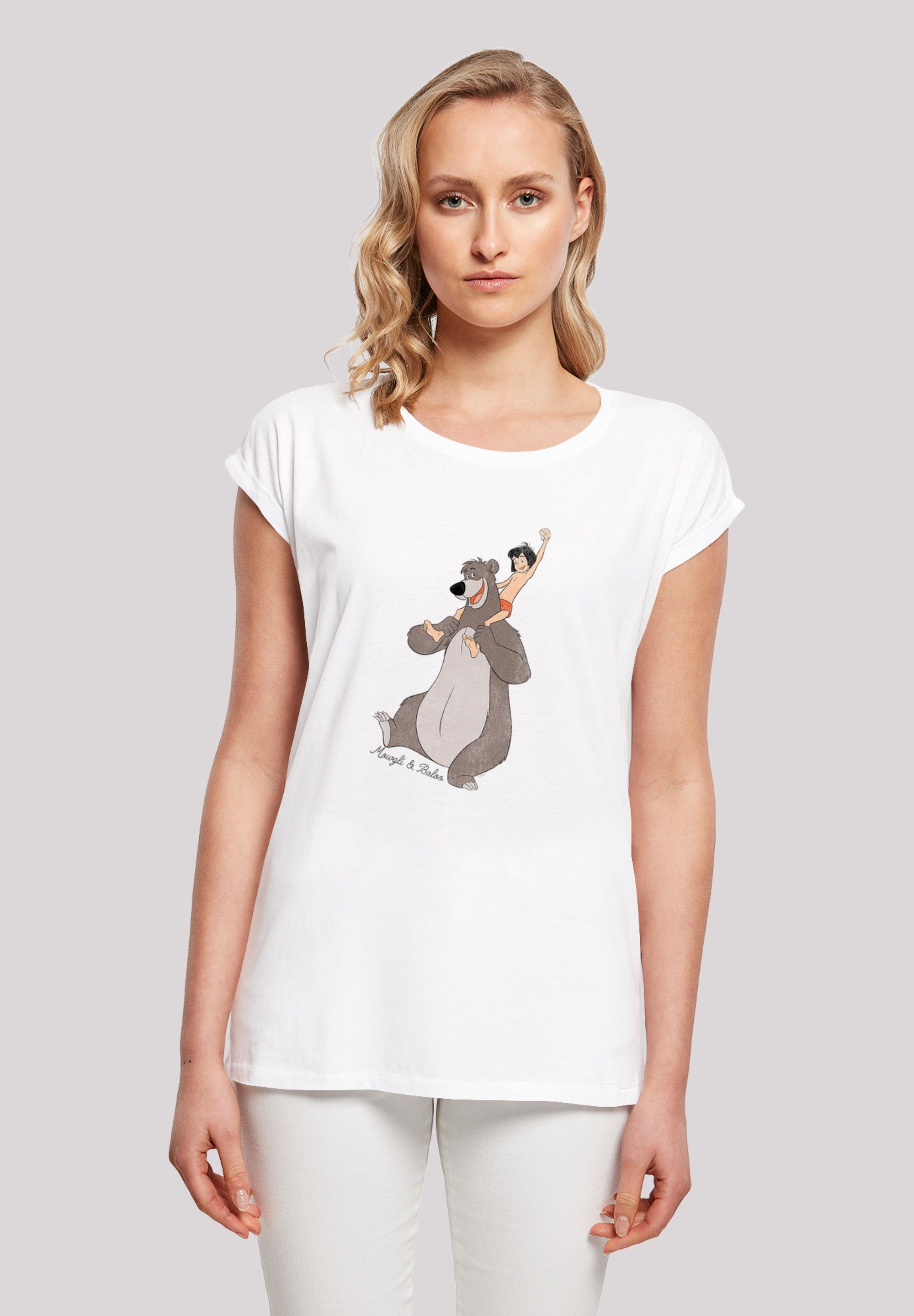 F4NT4STIC T-Shirt Dschungelbuch Mogli und Balu Print, Sehr weicher  Baumwollstoff mit hohem Tragekomfort | T-Shirts