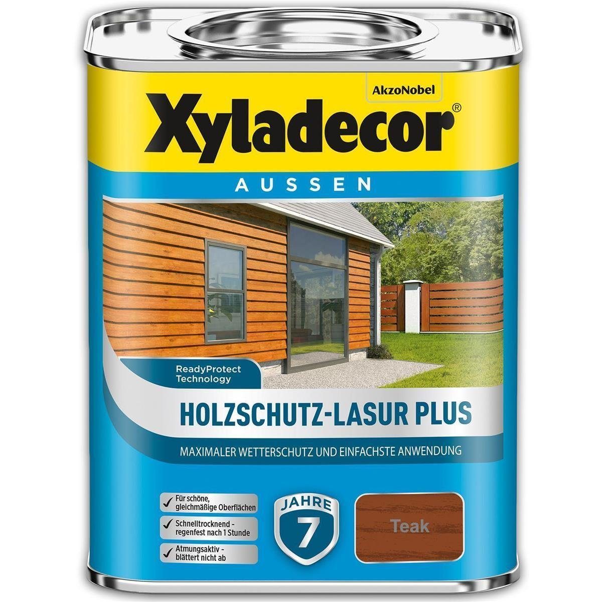 Xyladecor  Holzschutzlasur Holzschutz-Lasur PLUS 4 l Außen Imprägnierung Langzeit Teak