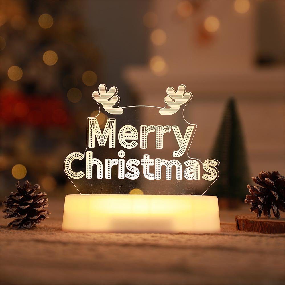 Rosnek LED Nachtlicht Weihnachten Thema, 3D-Effekte, Batterie/USB, für Kind günstig online kaufen