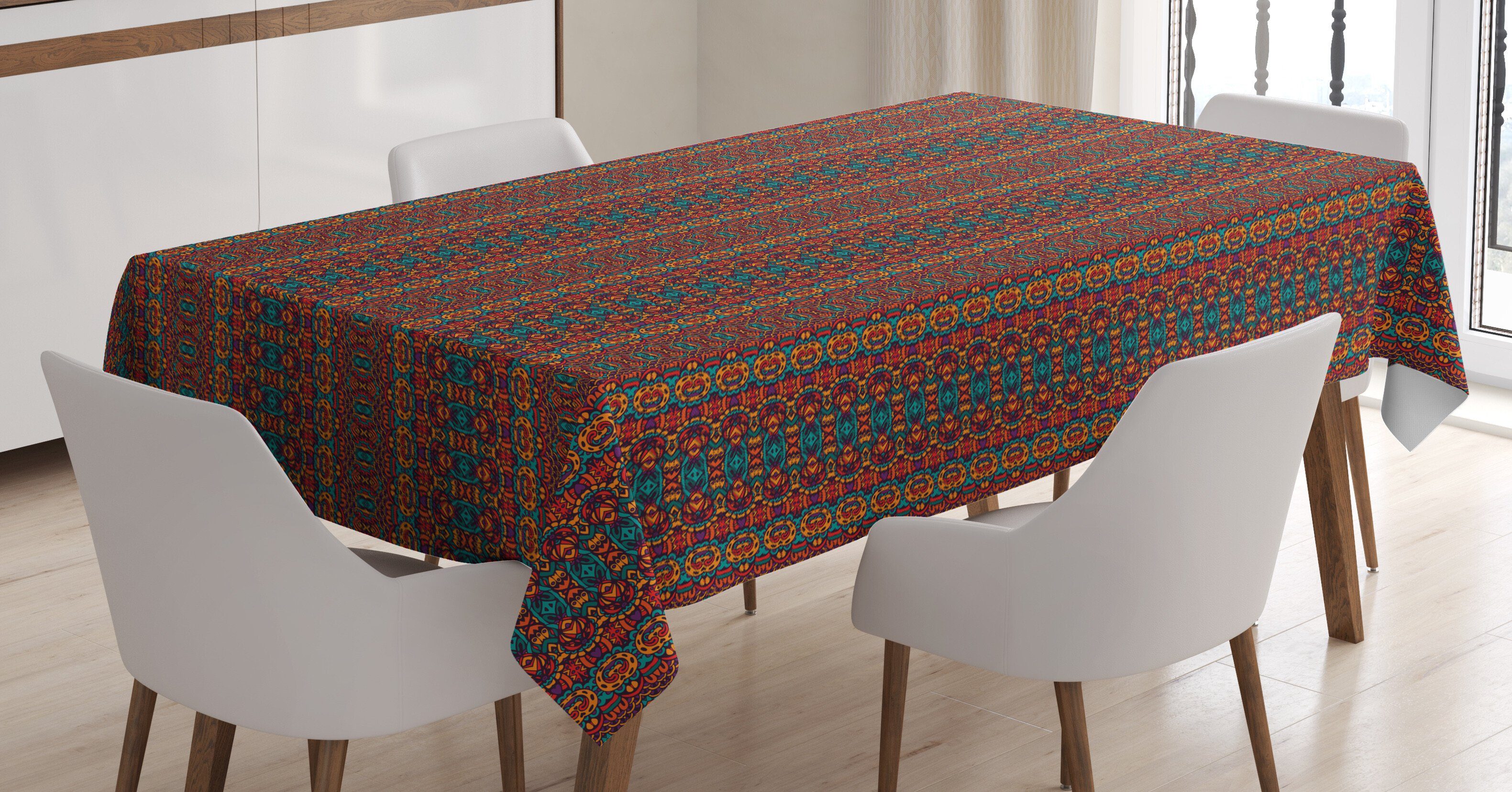 Tischdecke indigene Farbfest Farben, Folklore Bereich Außen Abakuhaus den Klare afrikanisch Für geeignet Waschbar