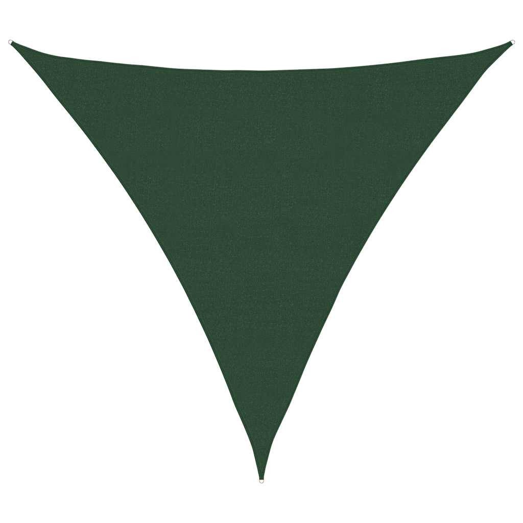 vidaXL Sonnensegel Sonnensegel 160 g/m² Dreieckig Dunkelgrün 6x6x6 m HDPE, (1-tlg)
