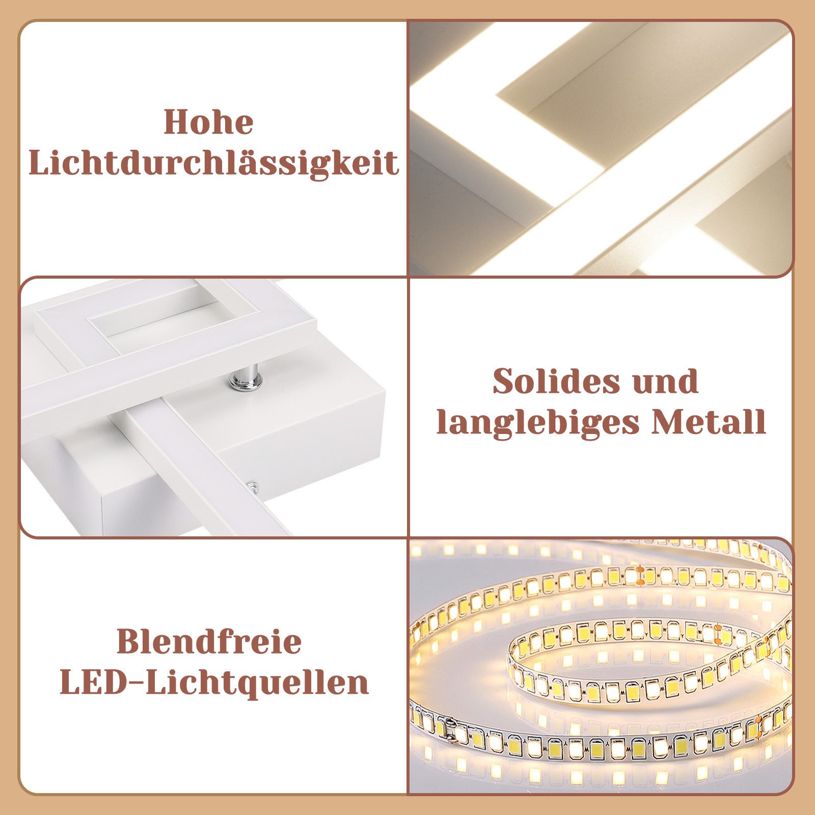 ZMH LED Deckenleuchte Whonzimmer Modern 2 Flammig 24W Deckenlampe Schlafzim günstig online kaufen