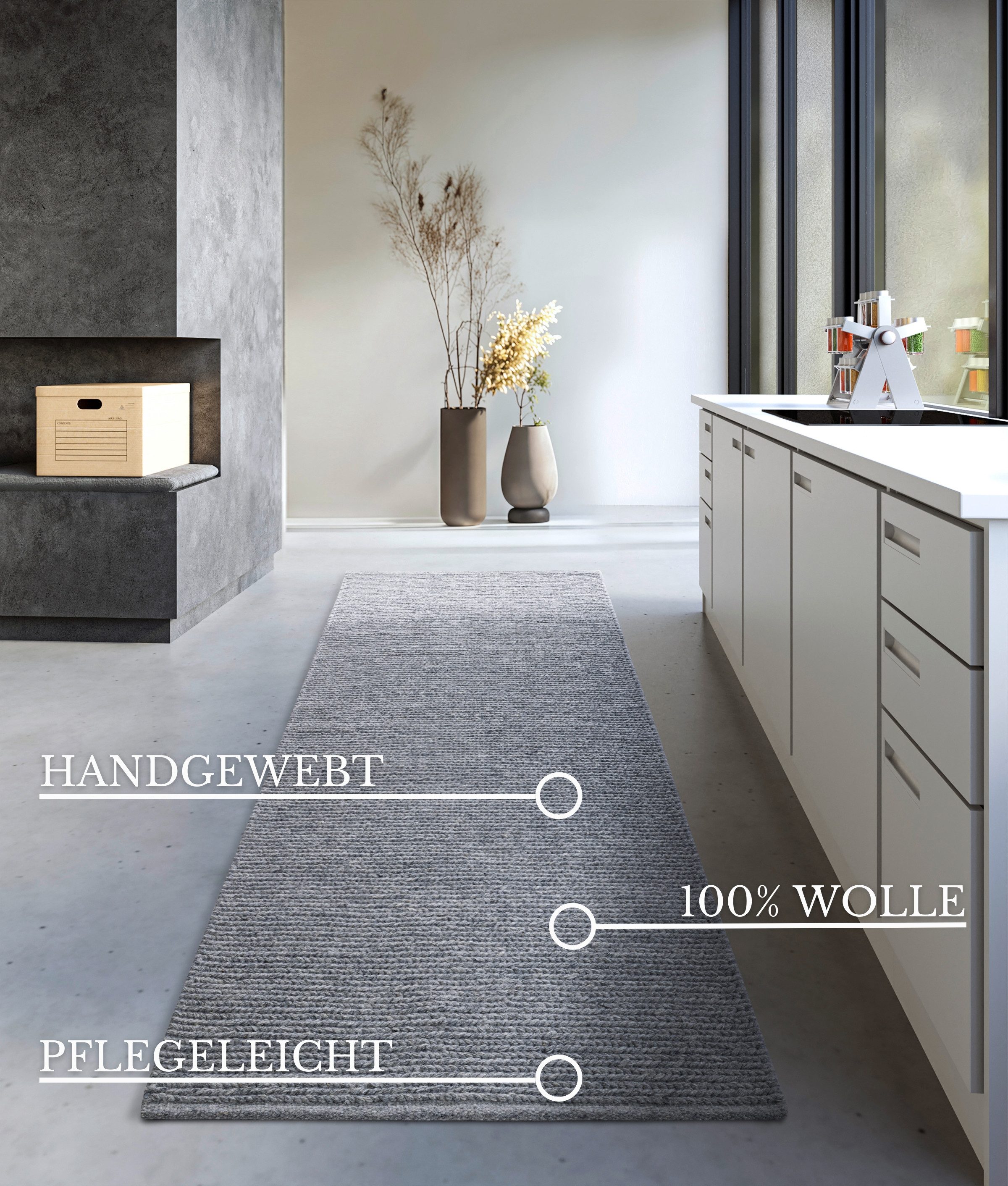 Villeroy & Boch Wollteppich Francois, rechteckig, Höhe: 7 mm, in rund, oval, Läufer, handgewebt, Wolle, Wohnzimmer, Schlafzimmer – Bild 3 von 5