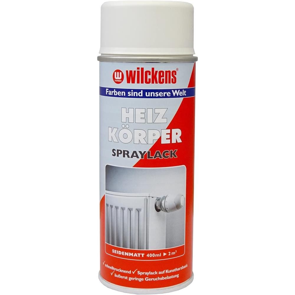 Wilckens Farben Sprühlack Heizkörper Spraylack Weiß seidenmatt 400ml Heizkörperlack, Hitzebeständig bis +80°C