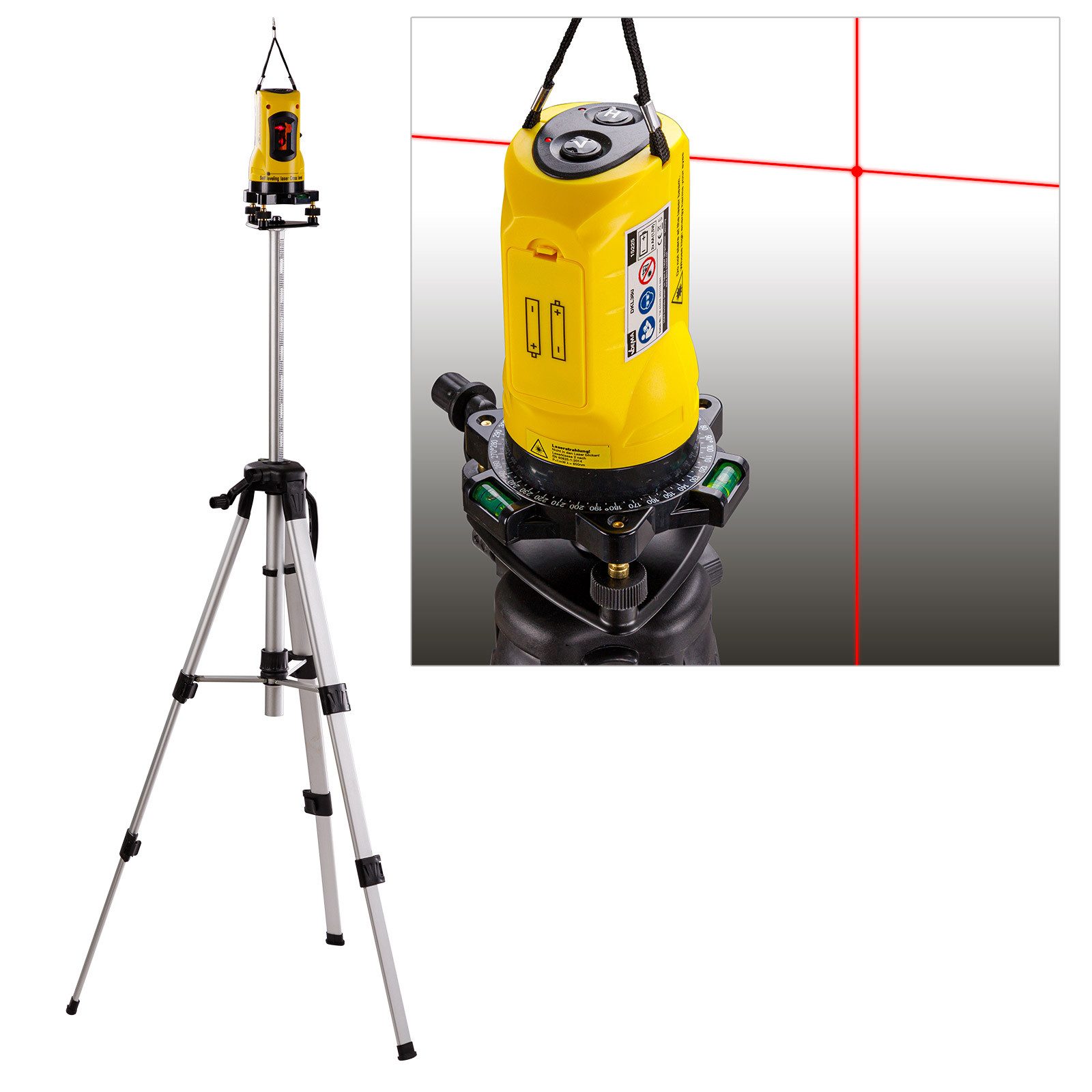 DEMA Linienlaser Kreuzlinienlaser DKL360 mit Stativ und Koffer