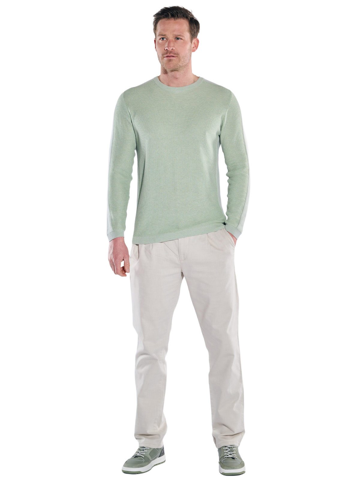 Engbers Rundhalspullover Herren Pullover Rundhals, Hellgruen