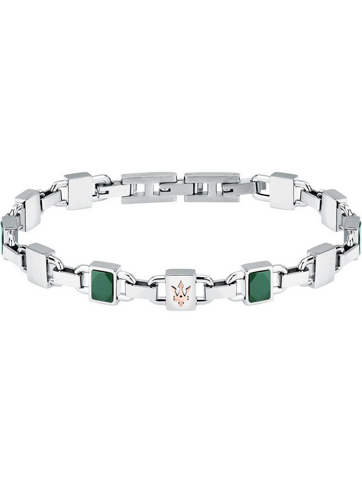 MASERATI Edelstahlarmband Maserati Herren-Armband Edelstahl, Keramik, Modern