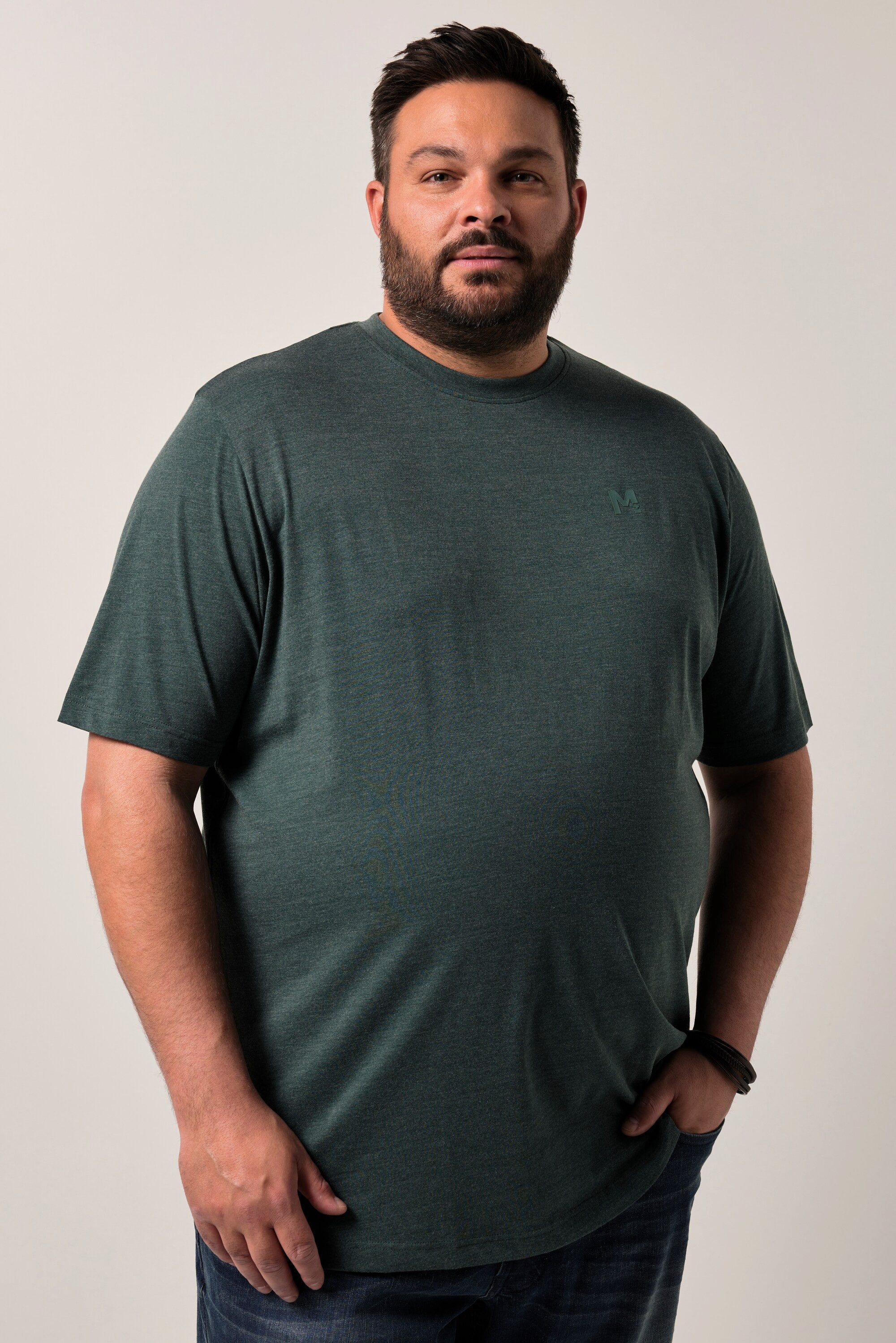 Men Plus T-Shirt T-Shirt Basic Halbarm Rundhals