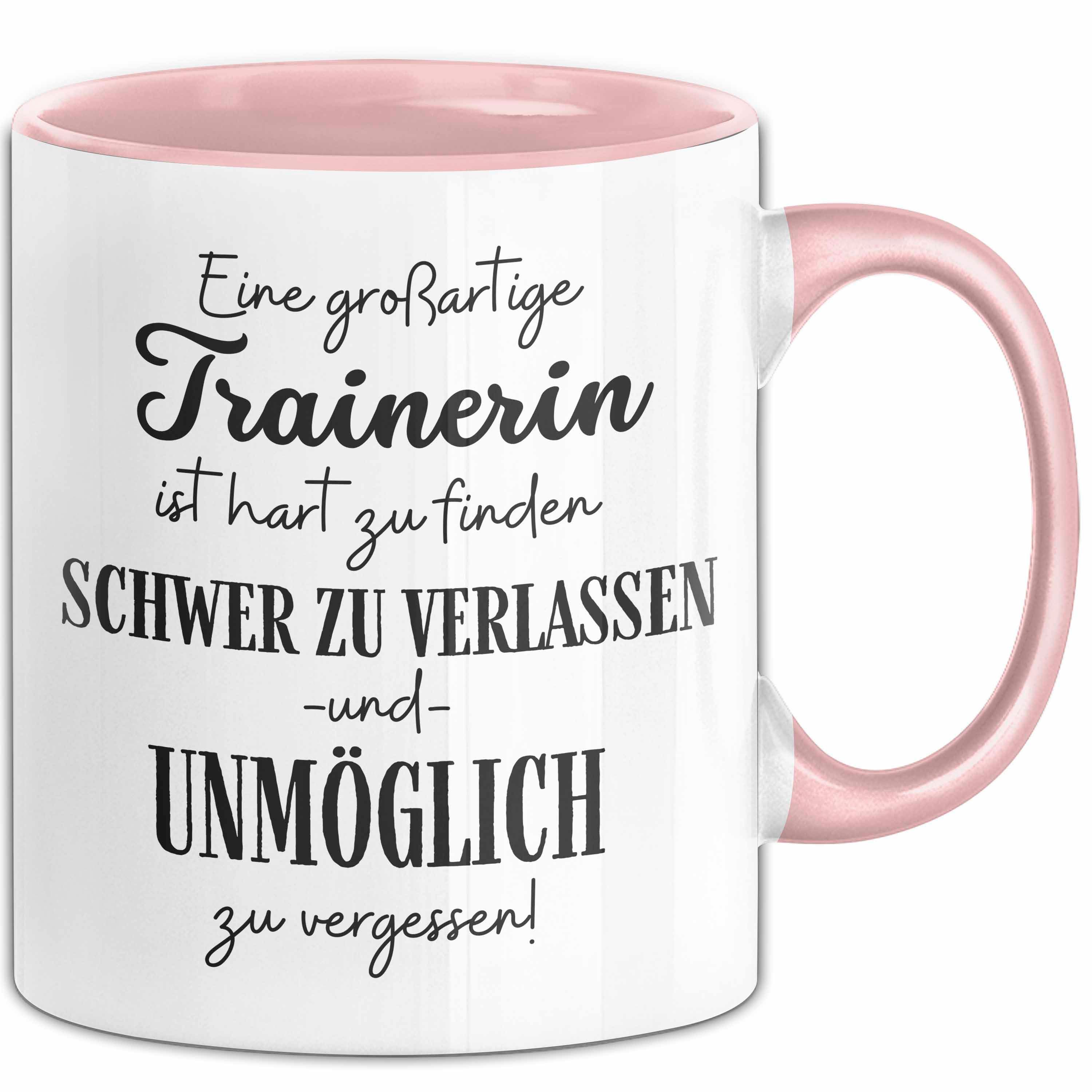 Trendation Tasse Trainerin Abschied Geschenk Tasse Abschiedsgeschenk für Trainerin Hart
