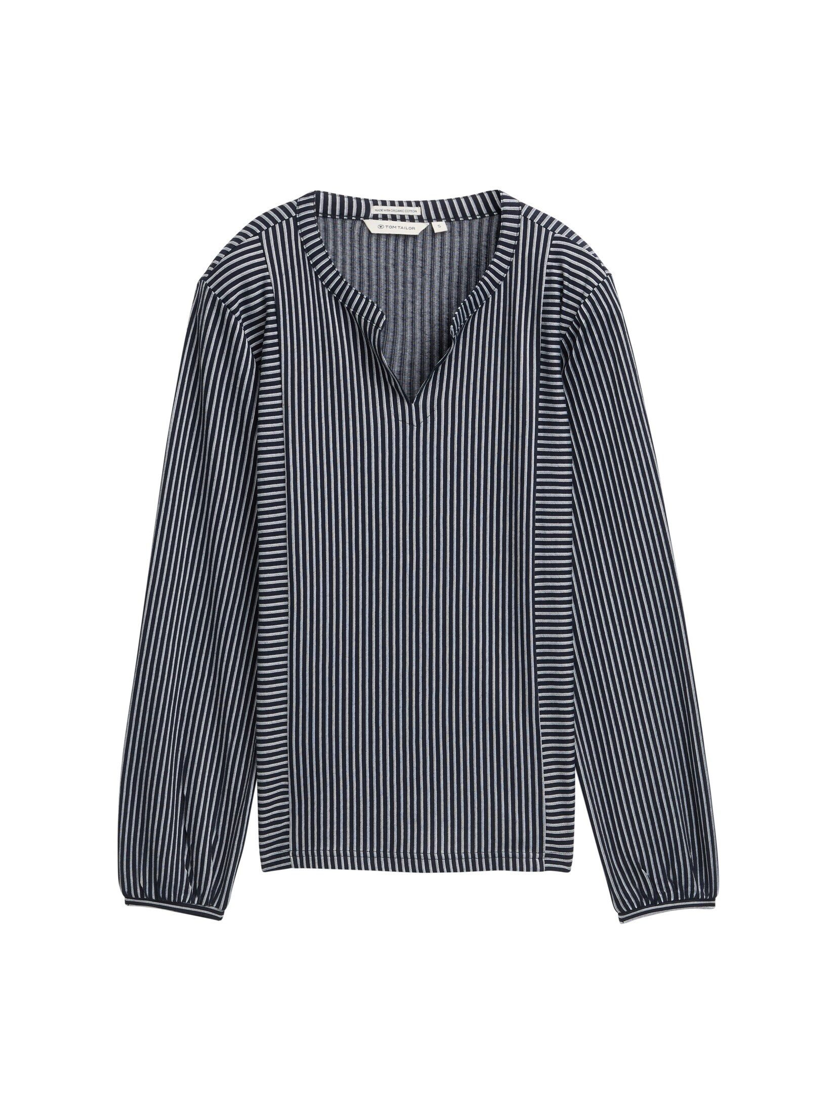 TOM TAILOR Langarmshirt Bluse mit Streifenmuster günstig online kaufen