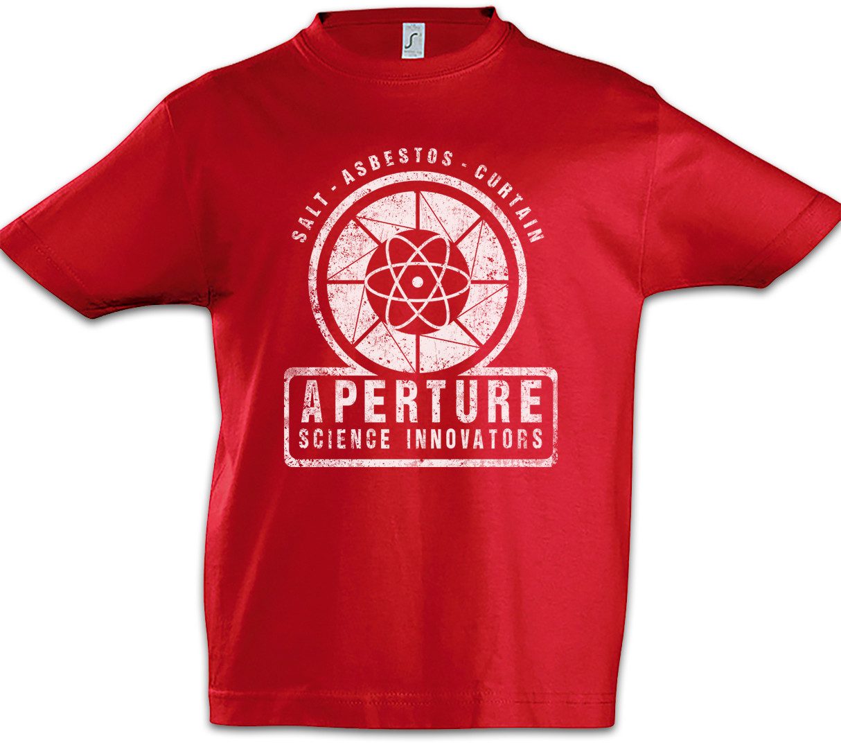 Print-Shirt Vintage Aperture Science Innovators Kinder T-Shirt Gamer Shooter Fun