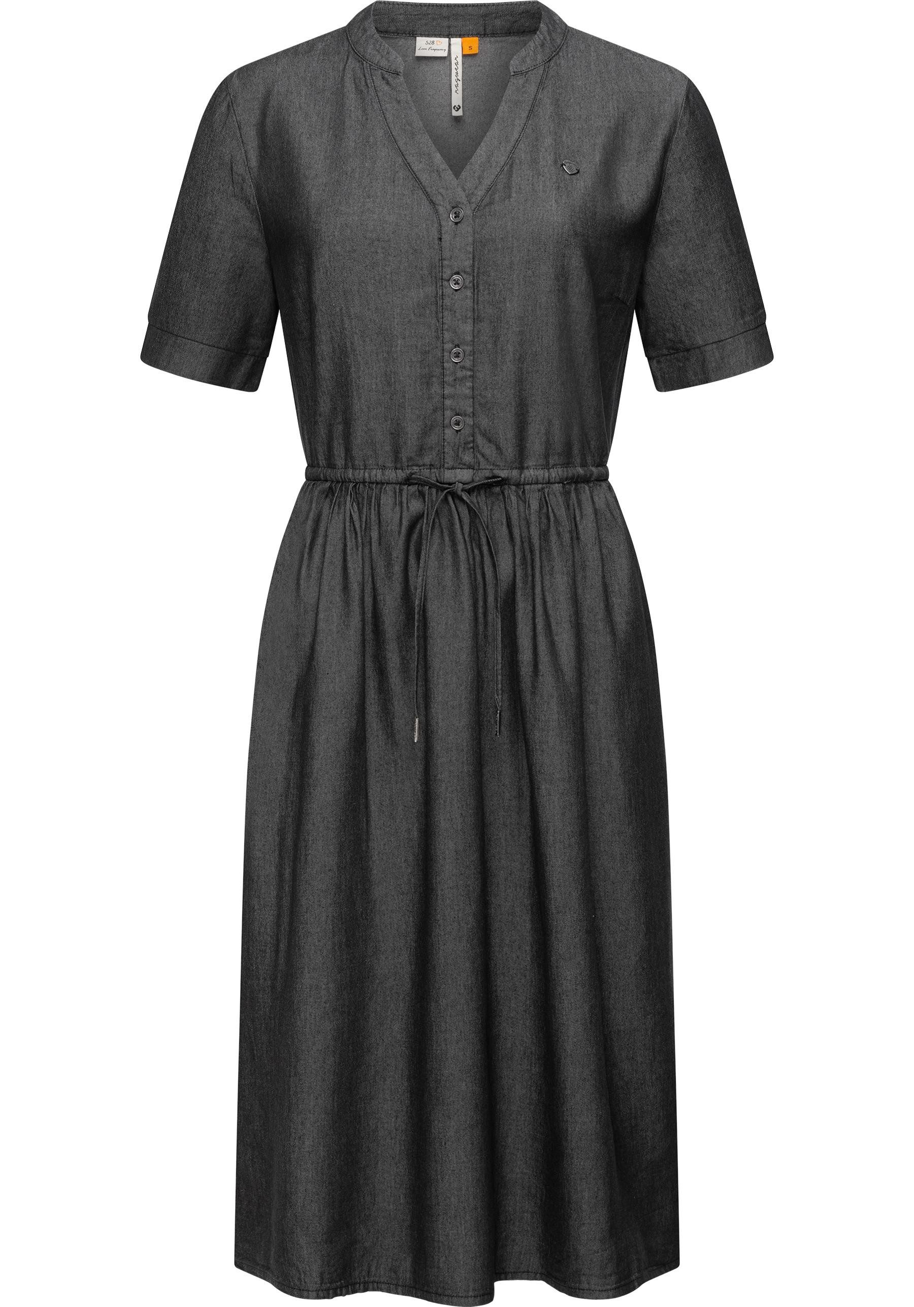 Ragwear Shirtkleid Casarea Denim stylisches Damen Sommerkleid mit Taillenband