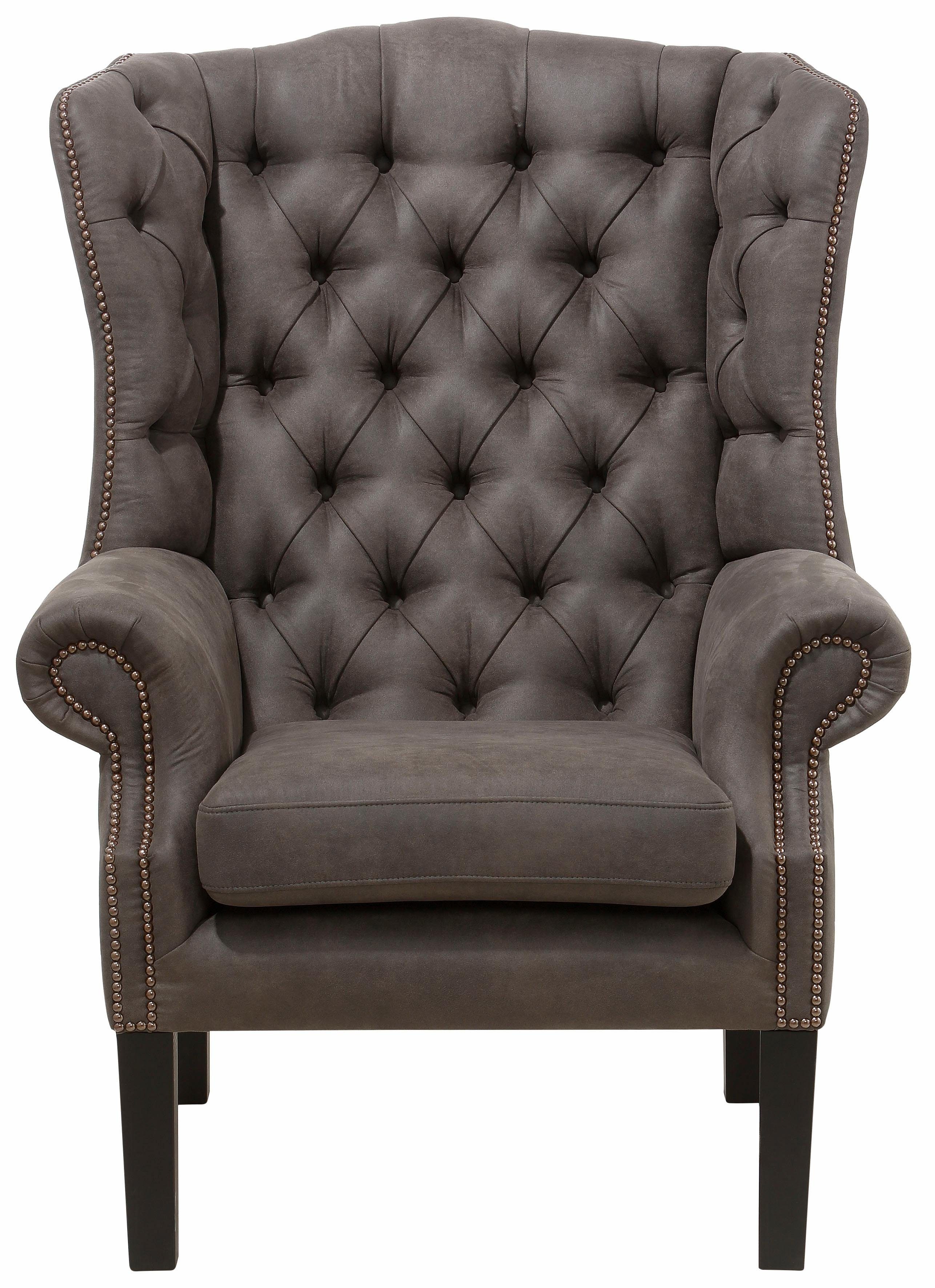 Home affaire Sessel Bedford Ohrensessel Chesterfield, mit aufwendiger Knopfheftung und geschwungenen Armlehnen