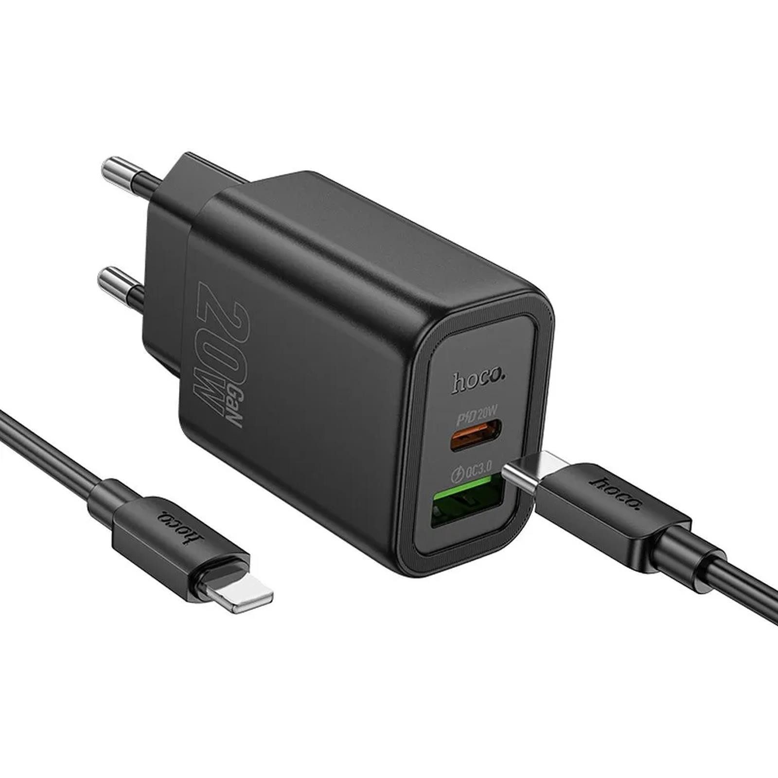 hoco. 20W USB Typ C Smartphone-Ladegerät (3000 mA, EU Netz Lade Stecker Ladegerät Charger USB C Dual Charge)