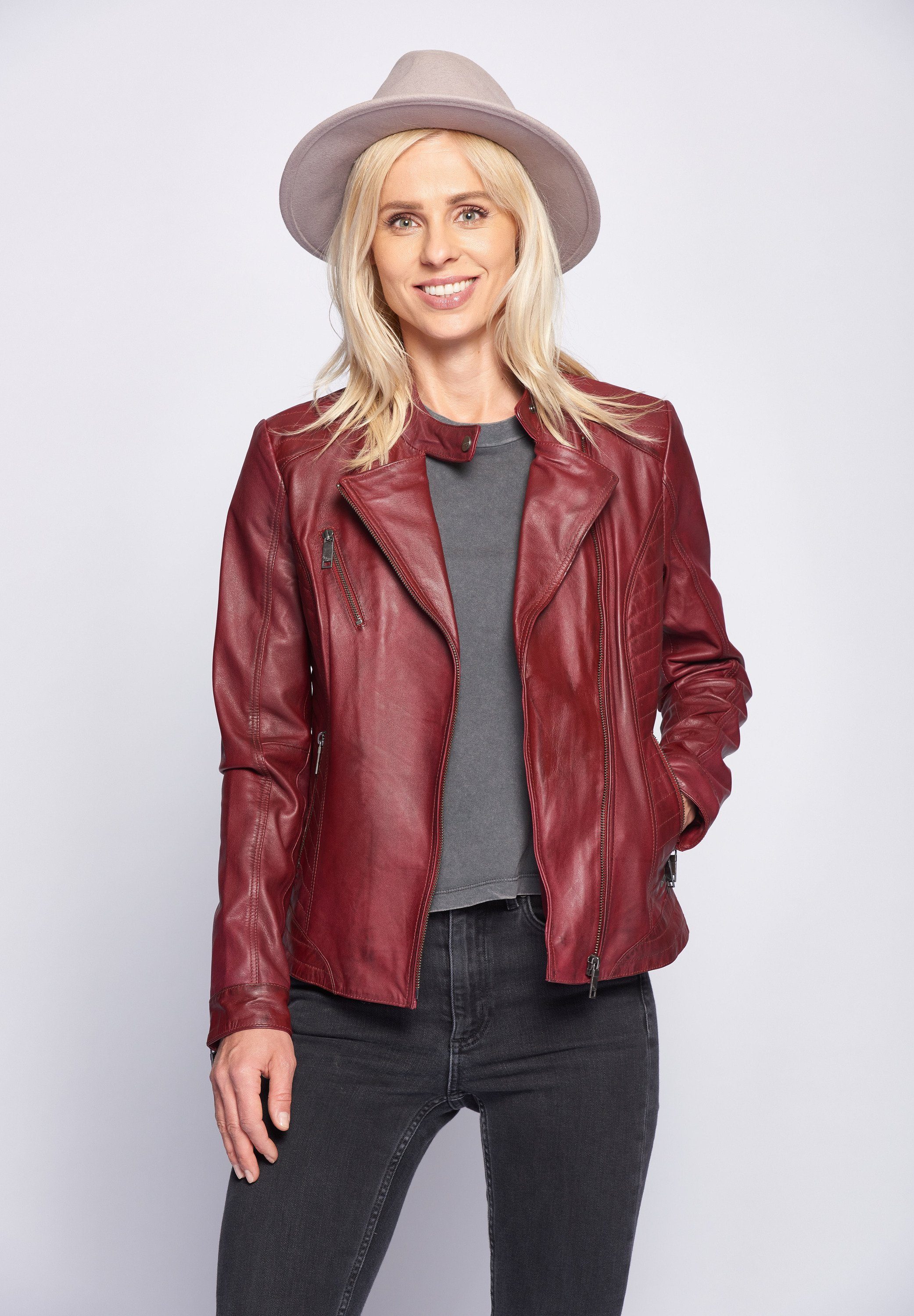 Maze Lederjacke Sally red | Übergangsjacken