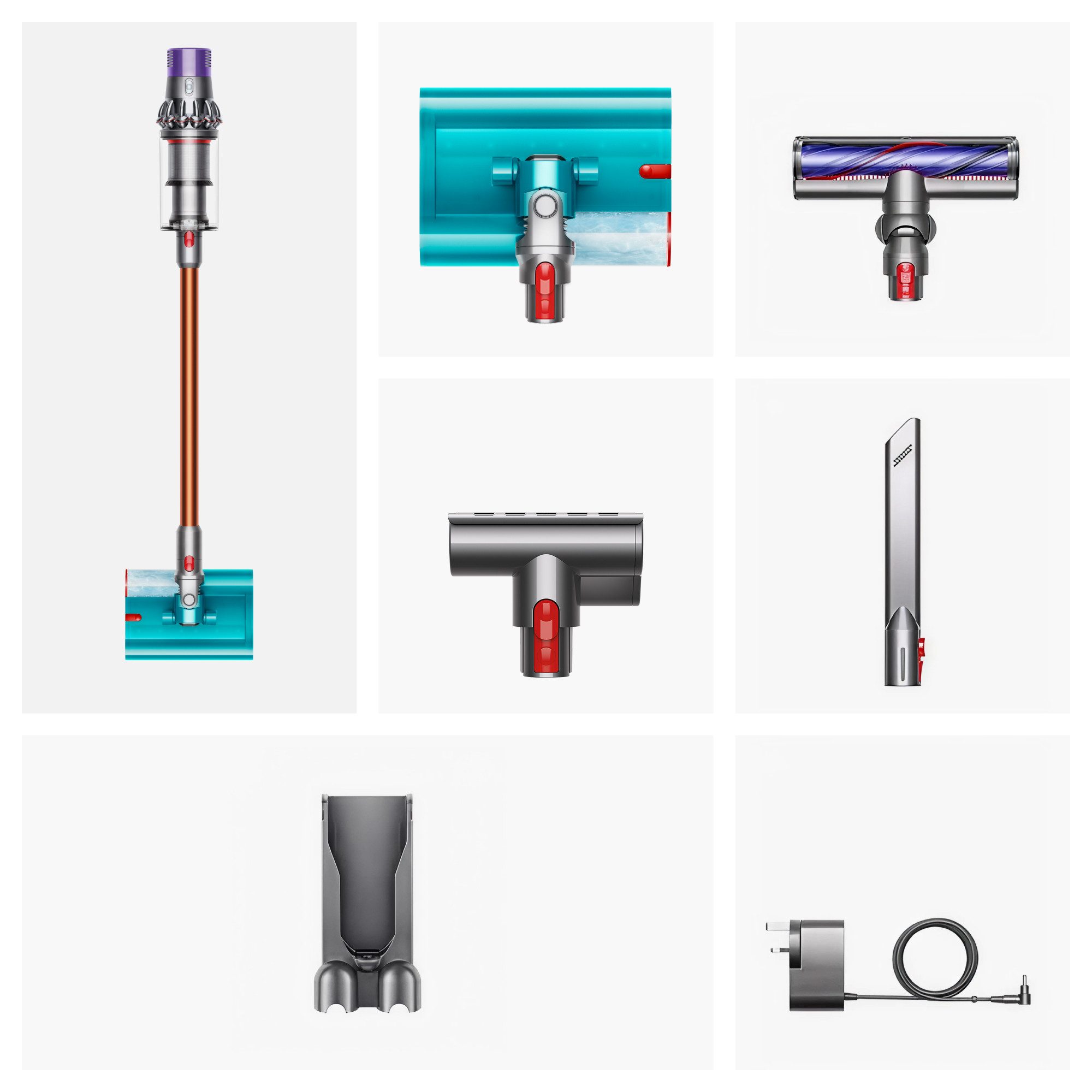 DYSON Akku-Handstaubsauger Cyclone V10 Submarine, 545 W, beutellos, Dyson Submarine Bodenaufsatz mit Nass-Walze – Bild 3 von 5