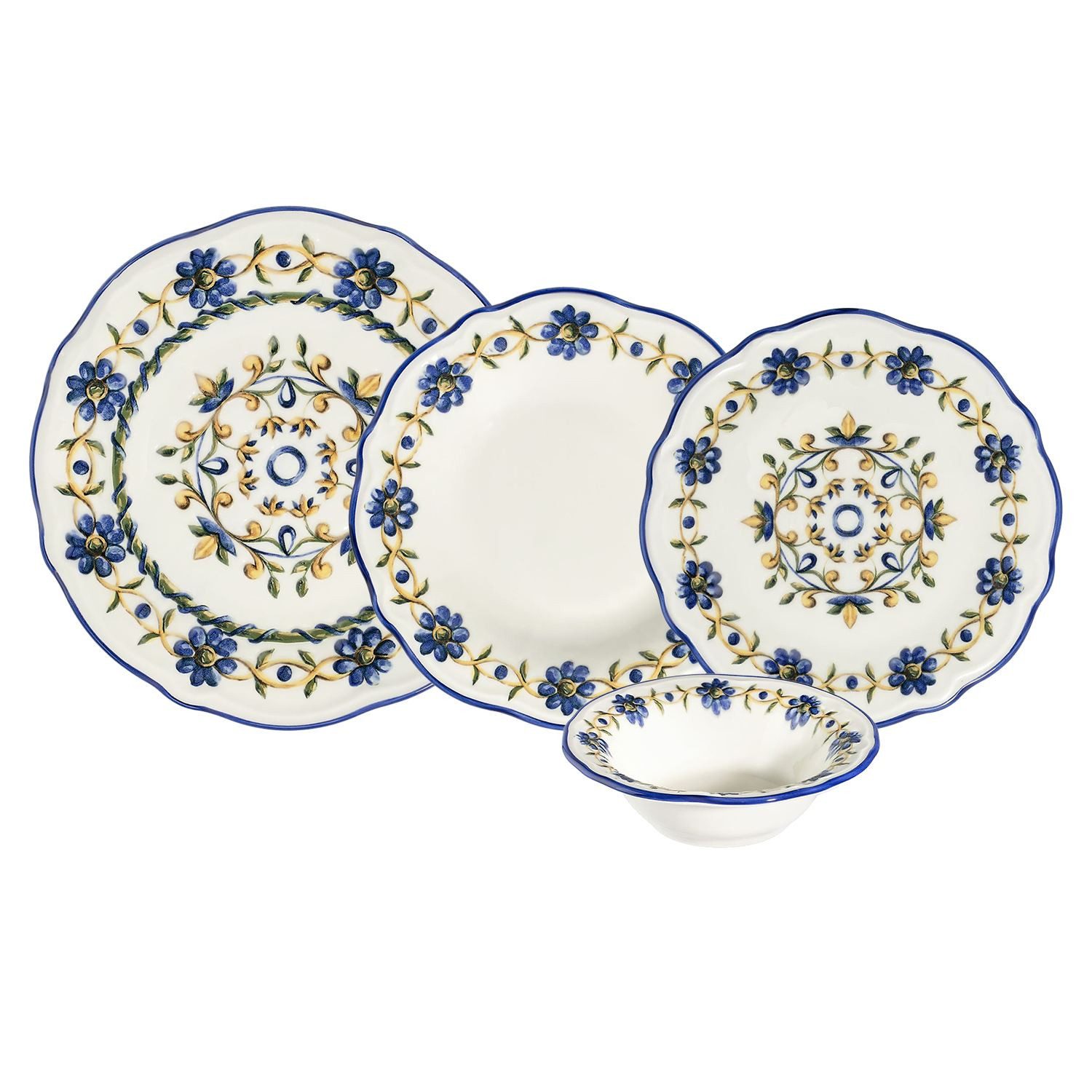 Hermia Concept Geschirr-Set Tuscan Bloom (24-tlg), 6 Personen, Porzellan, 24-teiliges Set