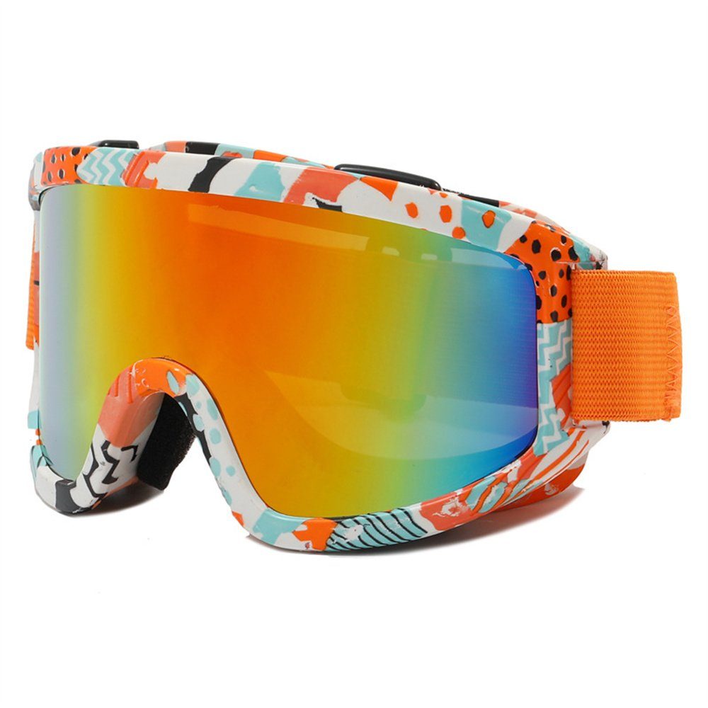 Skibrille,winddichte den Rouemi Outdoor-Skibrille Skibrille Erwachsene Orange Bergsport für