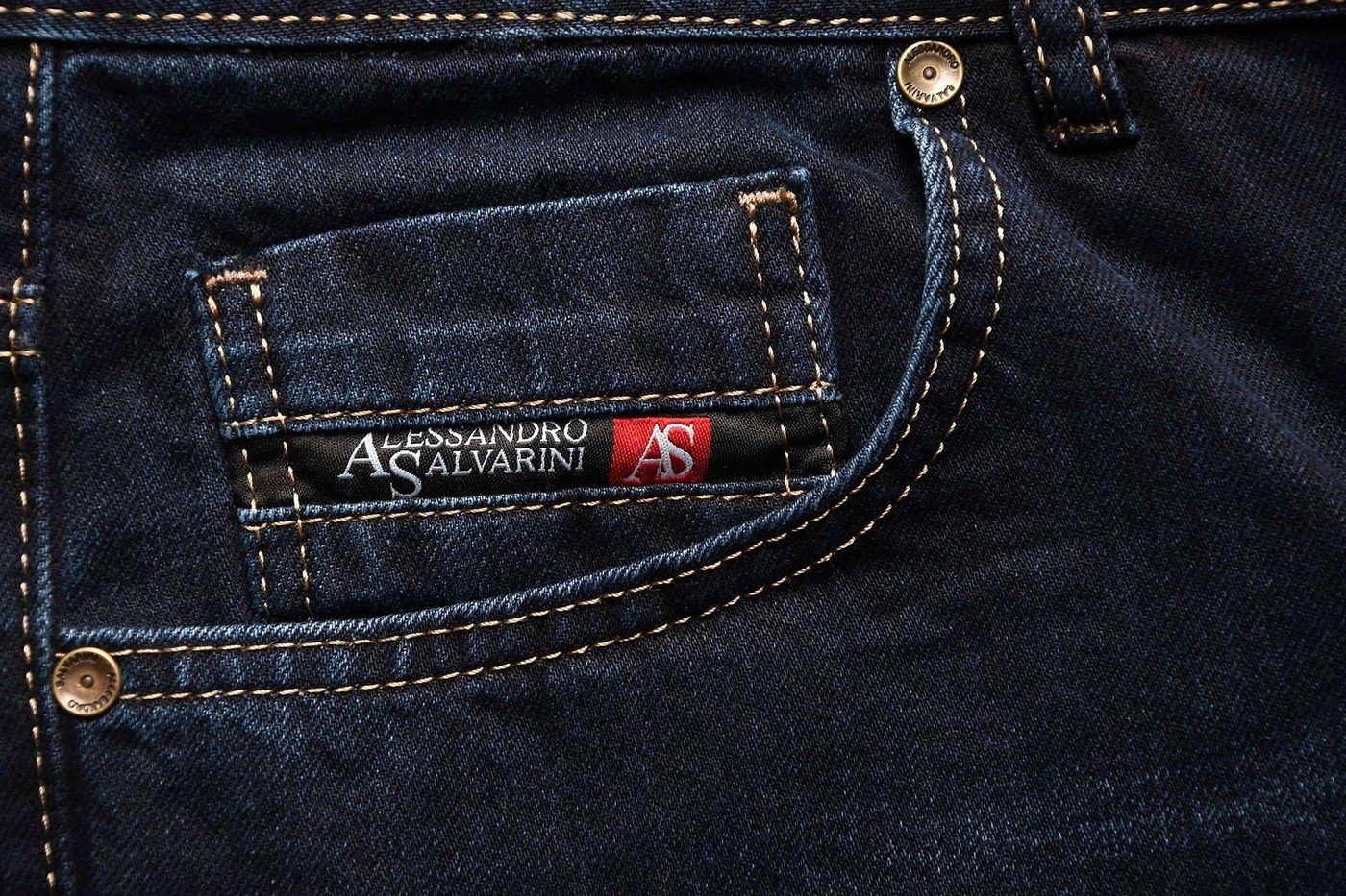 Alessandro Salvarini Straight-Jeans Herren Comfort Fit – Baumwolljeans im 5-Pocket-Style Klassische Jeans aus 100 % Baumwolle mit Knopfleiste