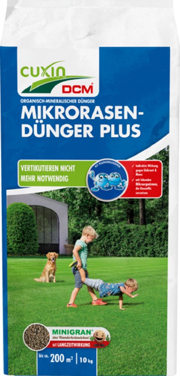 Cuxin DCM Rasendünger DCM Rasendünger Mikro 10kg Plus für 200 qm