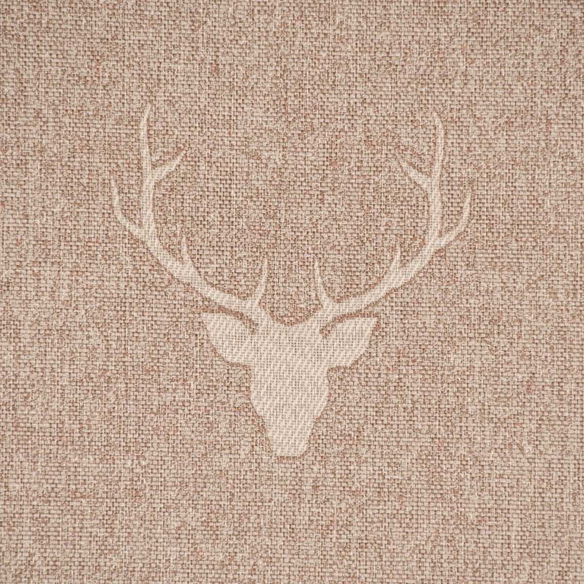 SCHÖNER LEBEN. Tischläufer Jacquard Hirschkopf Geweih beige hellbeige, made in Germany,handmade,doubleface – Bild 4 von 5
