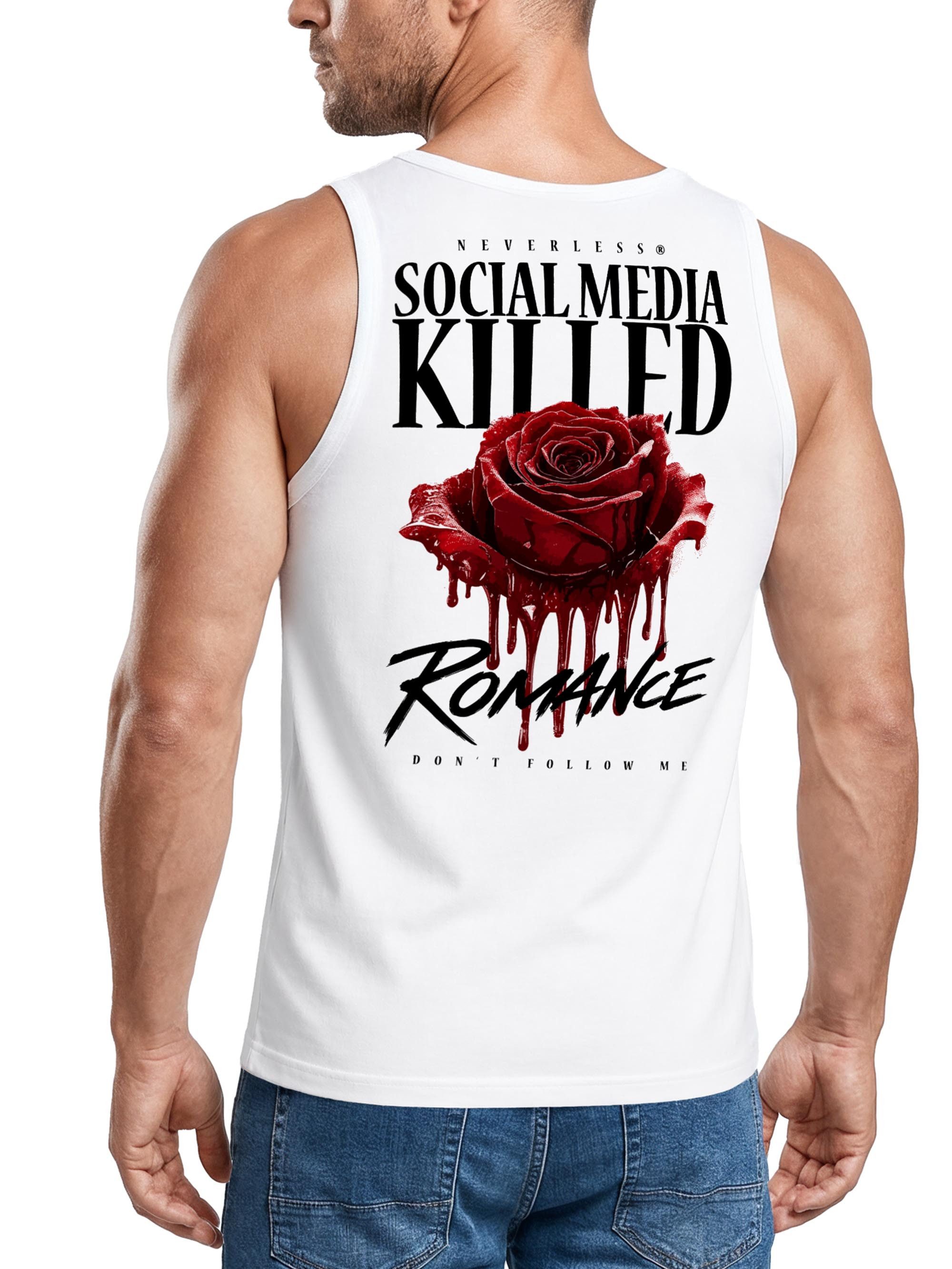 Neverless Tanktop Tanktop Herren mit Grafik-Print - Design social media- Trägershirt mit Print