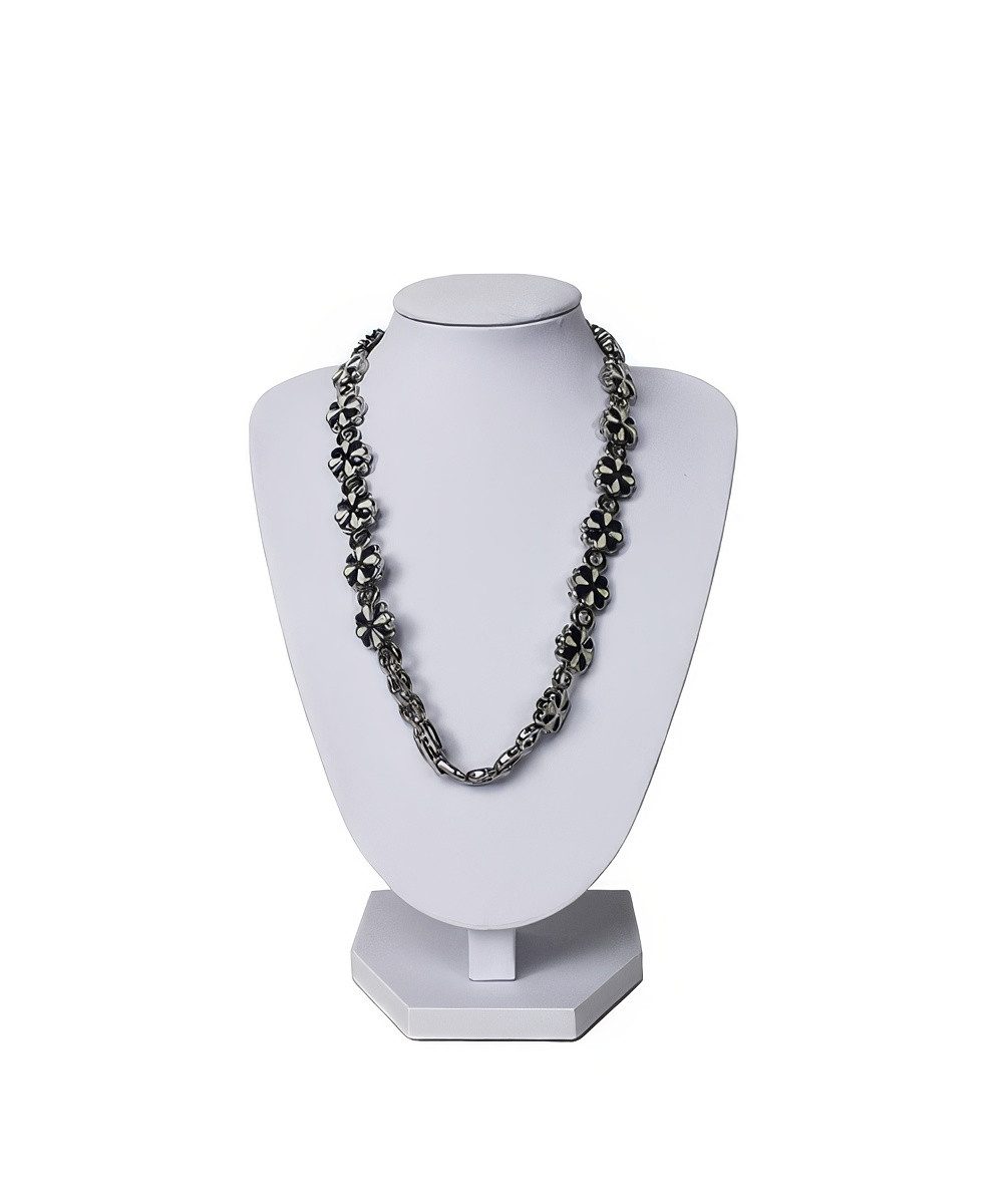 Yudu Schmuckständer Schmuckbüste Dekobüste Kettenhalter Kunstleder weiss