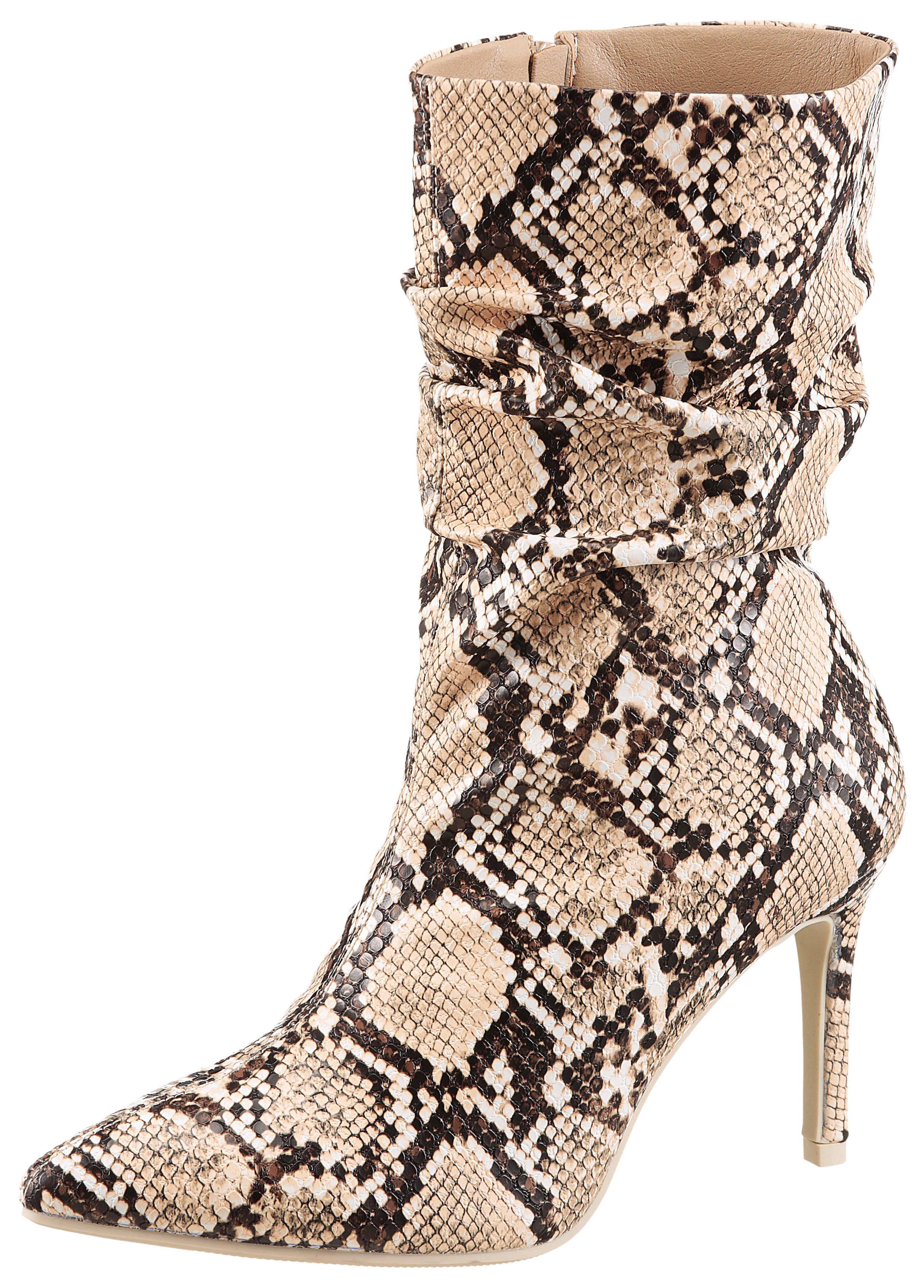 Aniston SHOES Stiefelette mit Raffungen am slouchy Schaft