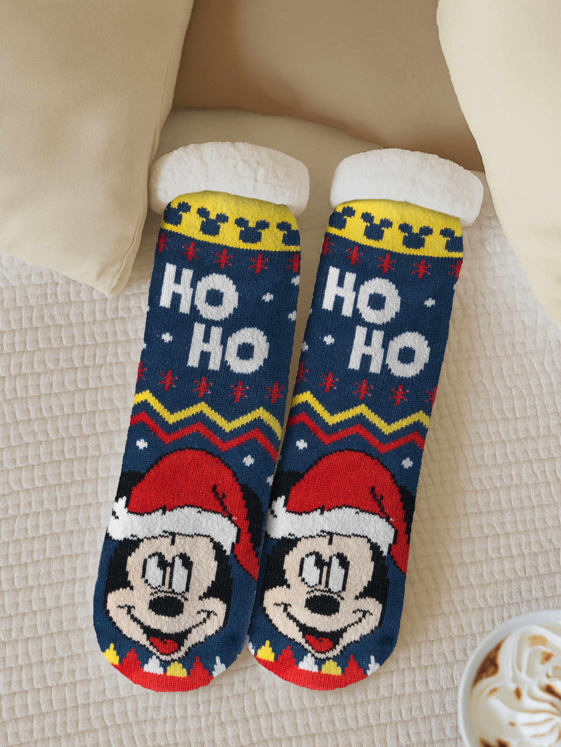 United Labels® Haussocken Disney Mickey Mouse Hüttensocken Haussocken Kuschelsocken Socken