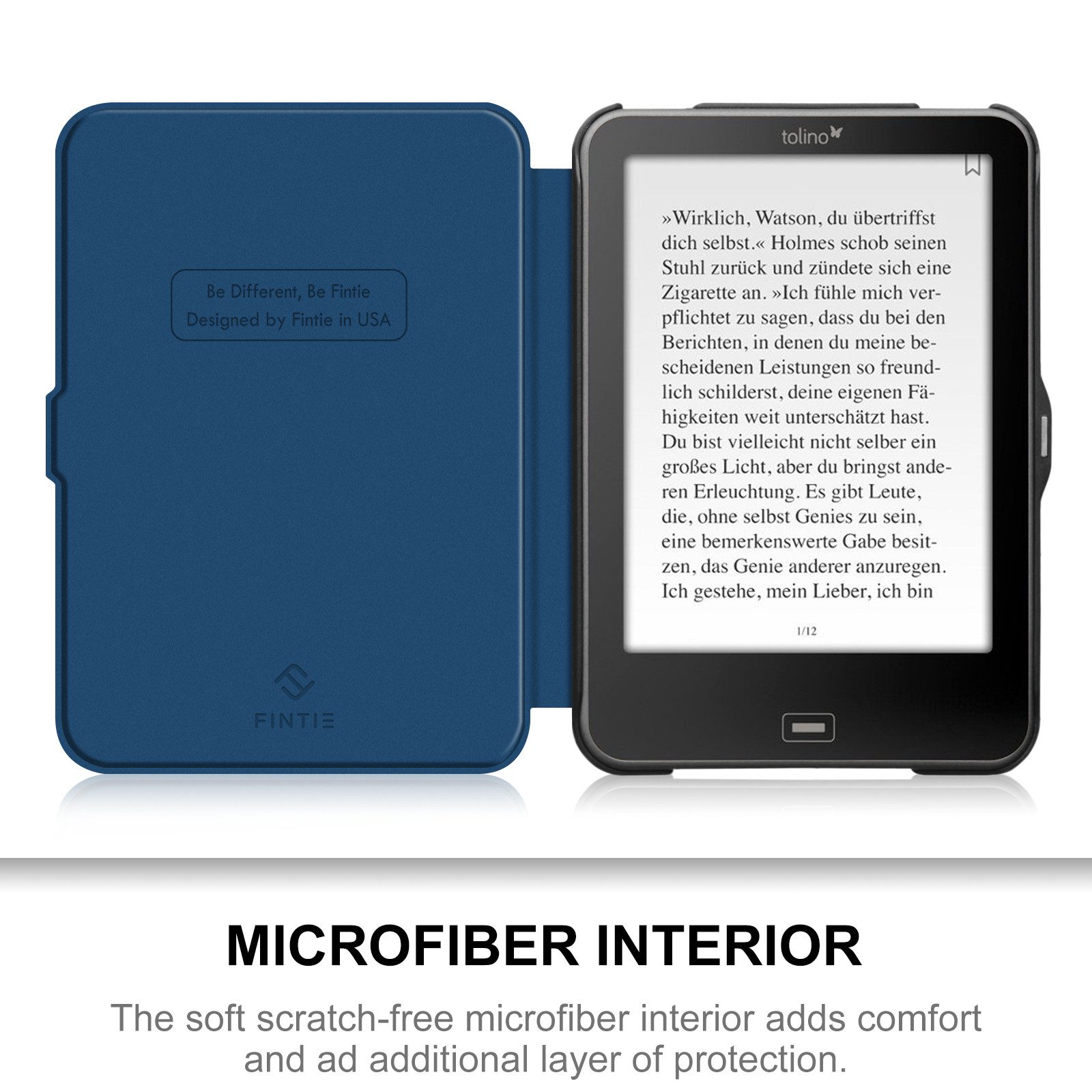 Fintie E-Reader-Hülle für Tolino Vision 4 HD/Vision 3 HD/Vision 2/Vision 1/Shine 2 HD, Ultradünne Schutzhülle mit Ruhemodus und Magnetverschluss