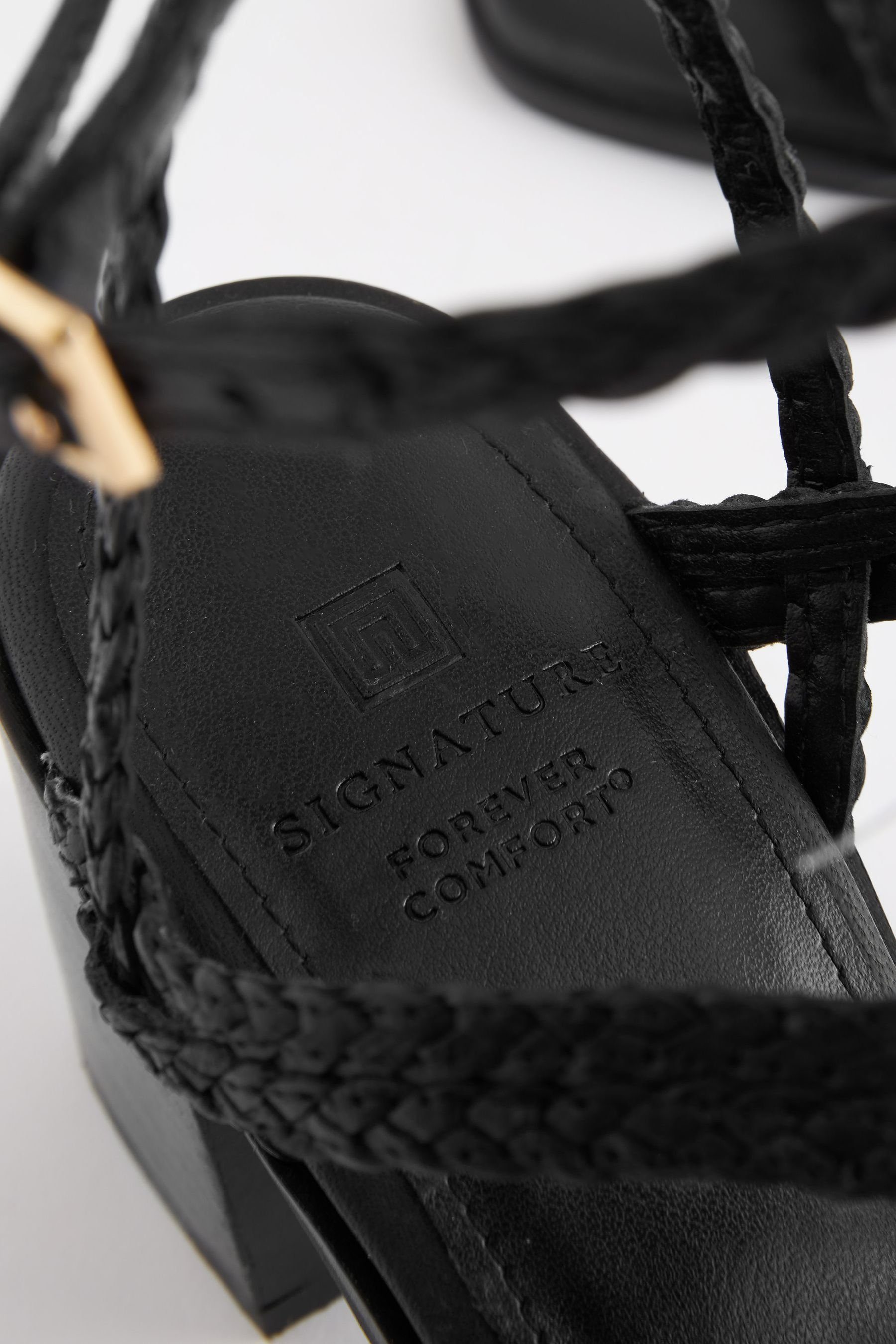 Next Signature Leder-Riemchensandalen (1-tlg) Black Sandalette mit Blockabsatz