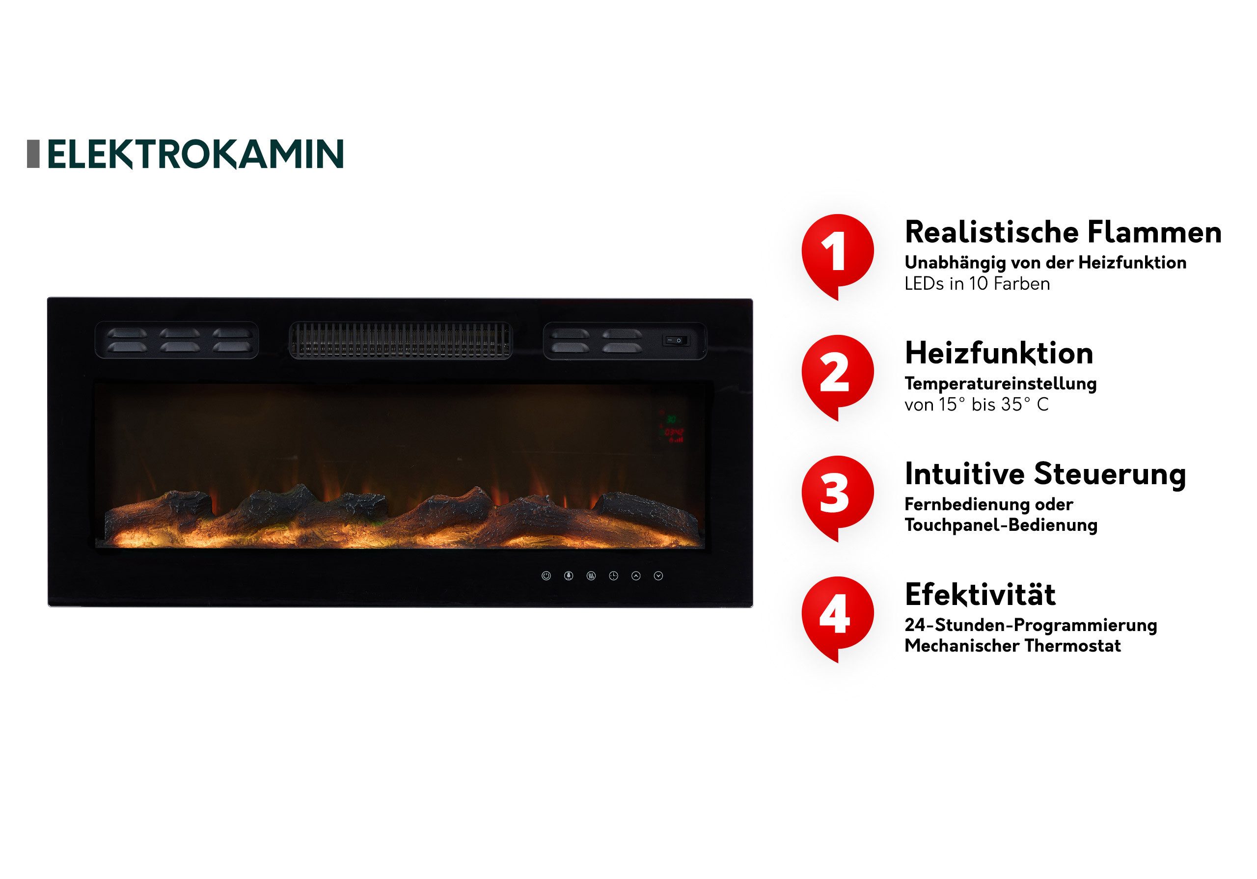 MIRJAN24 TV-Schrank EF 2D Glossa Bis mit Kamin (mit zwei Drehtüren) Realistische LED-Flamme – Bild 5 von 5
