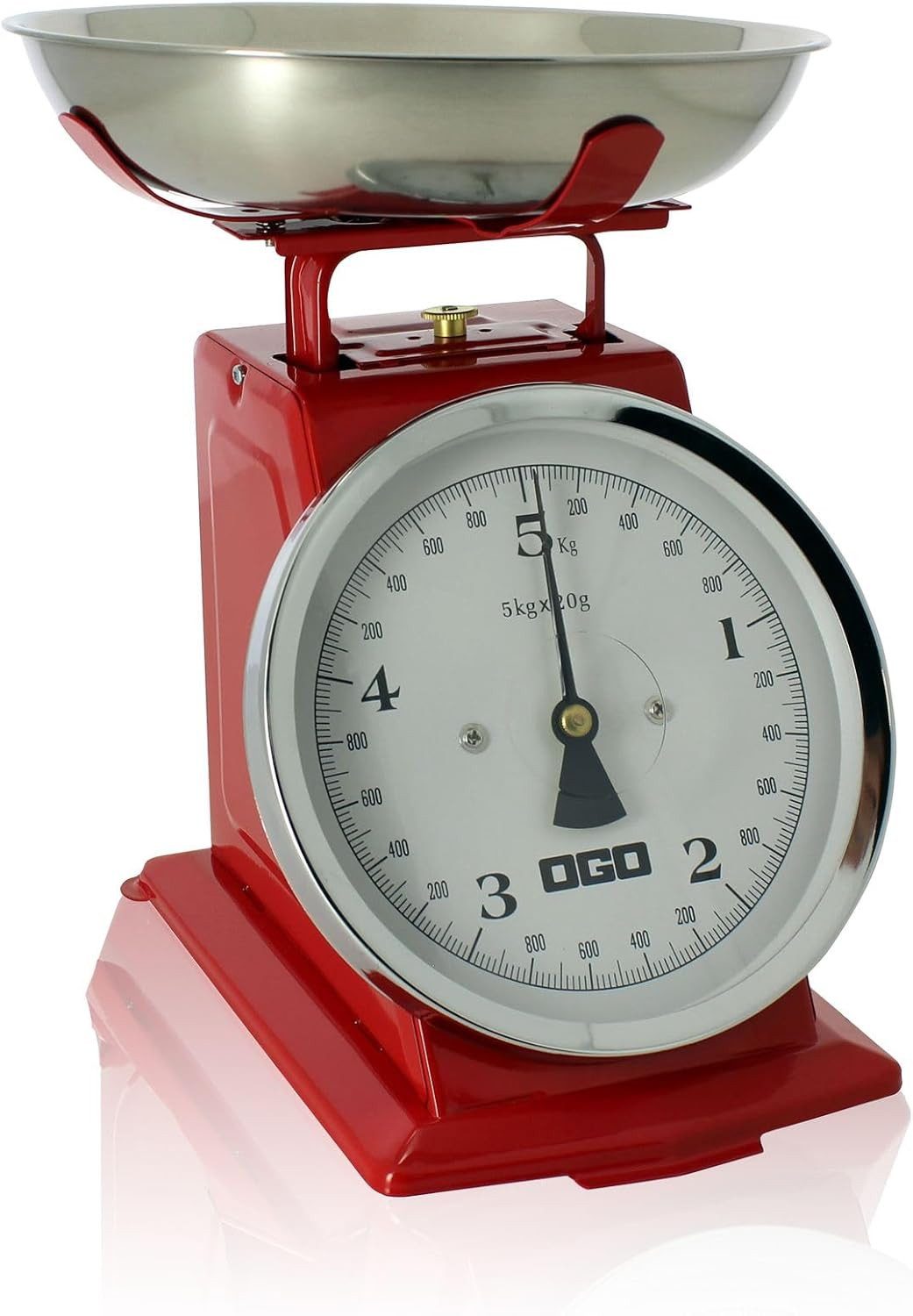 Ogo Living Küchenwaage OGO LIVING Mechanische Küchenwaage Waage bis zu 5 kg rot