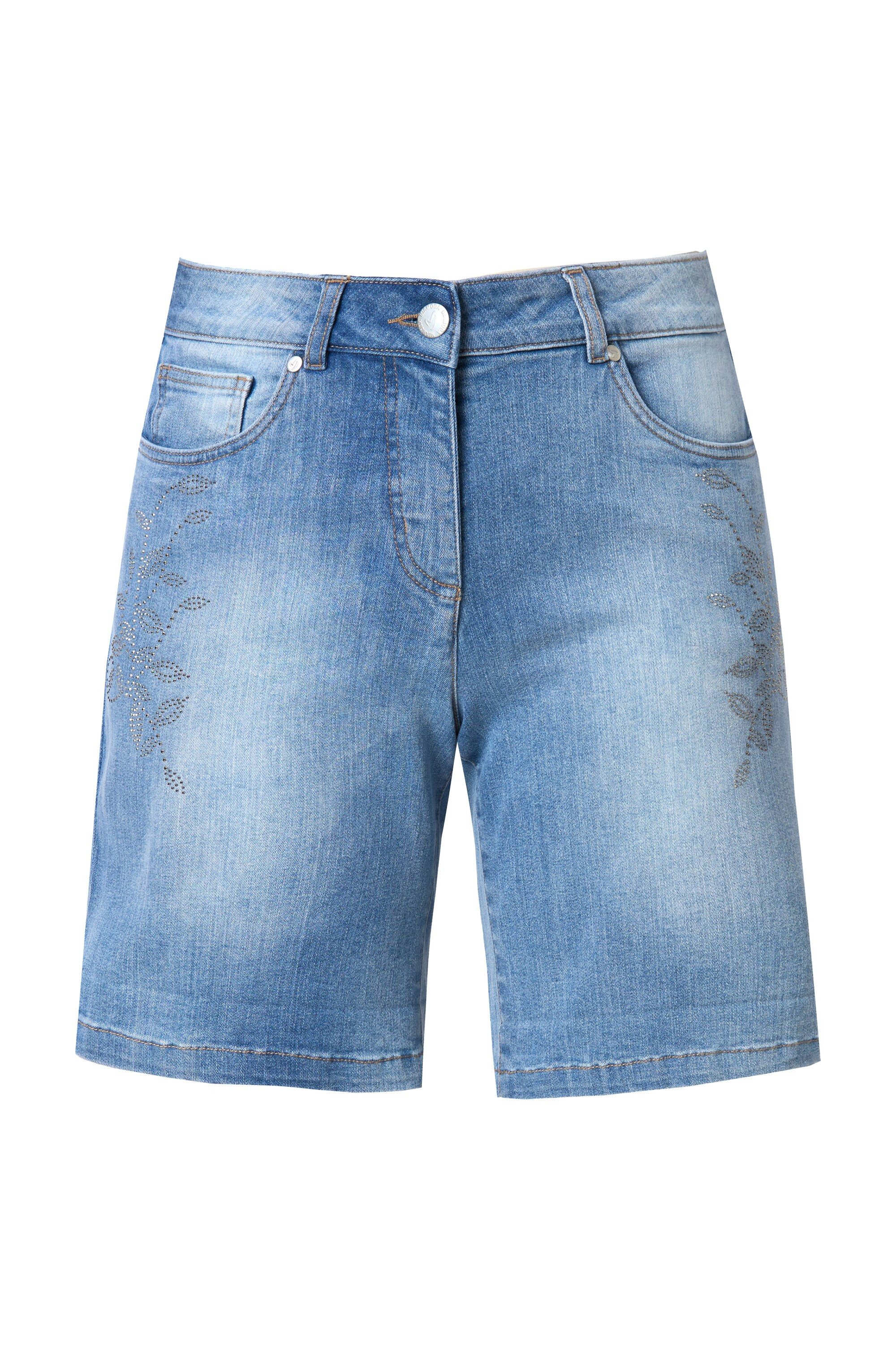 MIAMODA 5-Pocket-Jeans Jeans-Shorts Wide Legs Glitzersteinchen günstig online kaufen