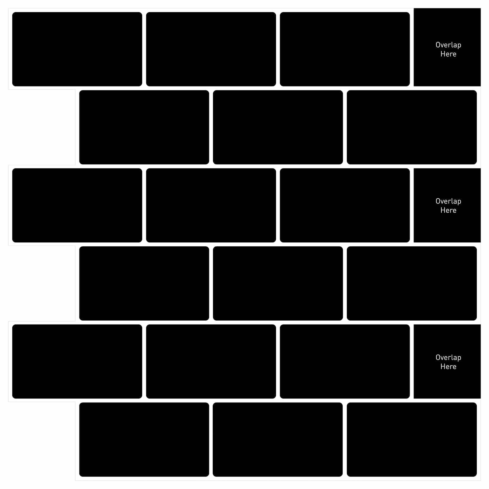 vidaXL Sticker U-Bahn-Fliese 20 Stk. Schwarz 30 x 30 cm Polyurethan und PET, (20-tlg)