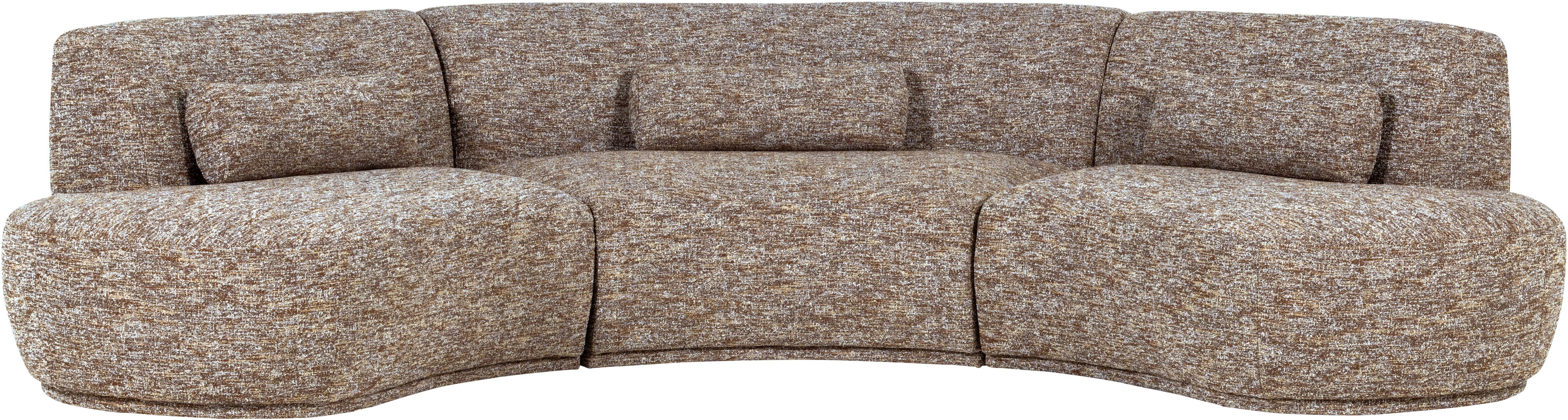 WOOOD Big-Sofa Batavier 6-Sitzer Melange-Webstoff halbrunde Form B320 x T176 x H74 cm, 6-Sitzer,Tragkraft 480 kg gesamt, Ausgezeichnete Verschleißfestigkeit