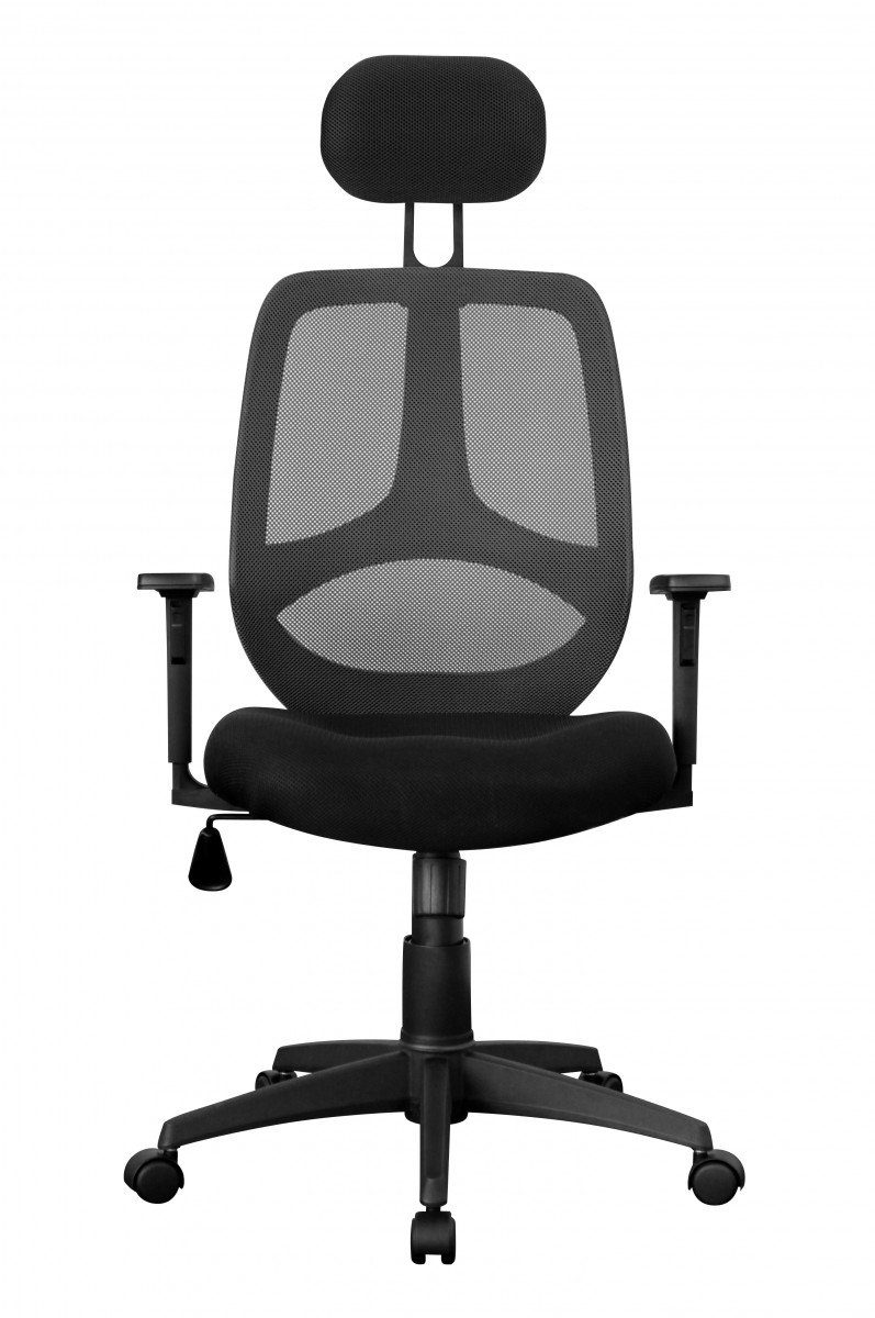 möbelando schwarz X-XL Bürostuhl Chefsessel Kopfstütze Bürostuhl Stoffbezug 120 Schreibtischstuhl Schreibtischstuhl kg Stoffbezug Armlehne 120 kg, Bürostuhl Drehstuhl