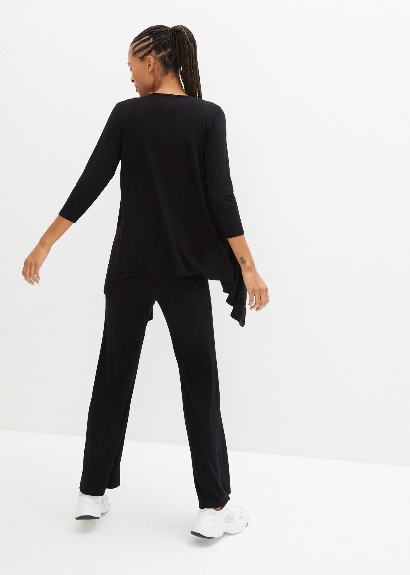 bonprix Shirttop Loungewear Hausanzug (Set, 3) Jacke mit 3/4 Arm & Tanktop günstig online kaufen