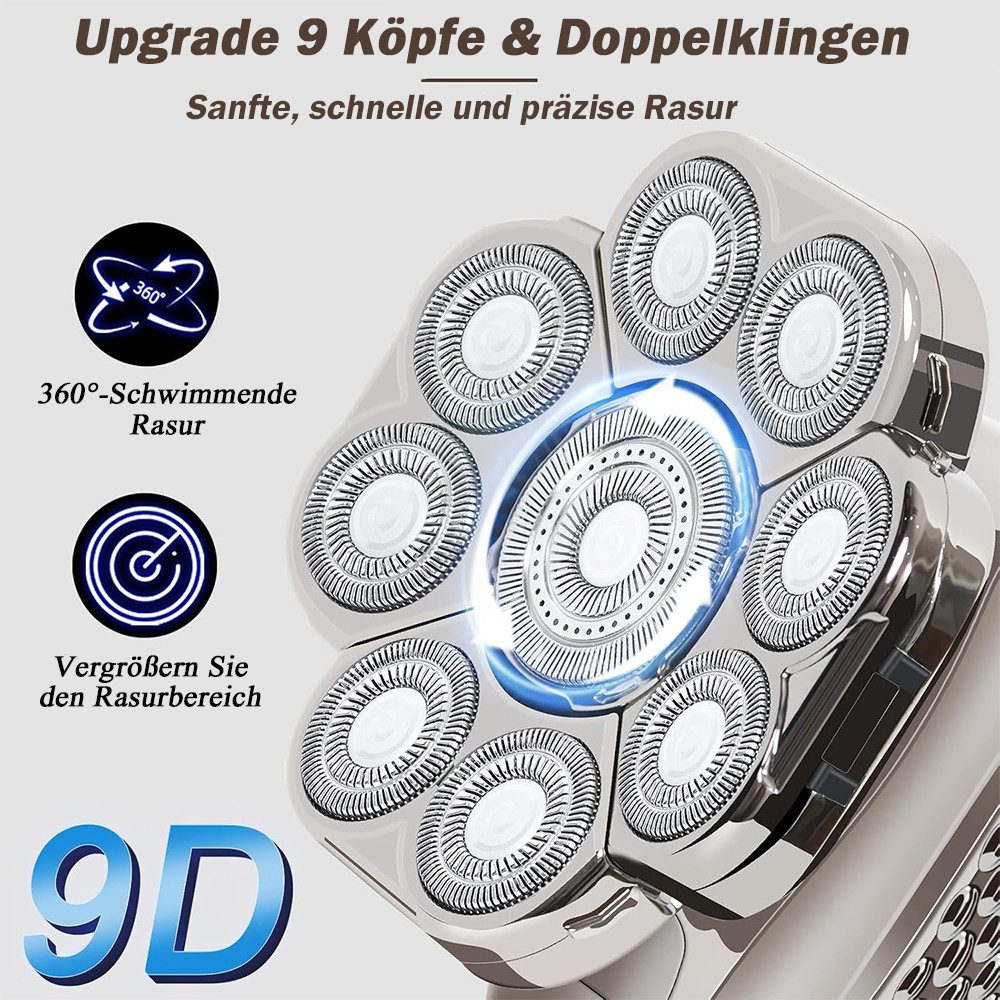 TUWENA Elektrorasierer Rasierer Herren Elektrisch,Folienrasierer Herre,Nass&Trocken Rasierer, mit LED-Anzeige, Wiederaufladbarer USB, Waschbarer