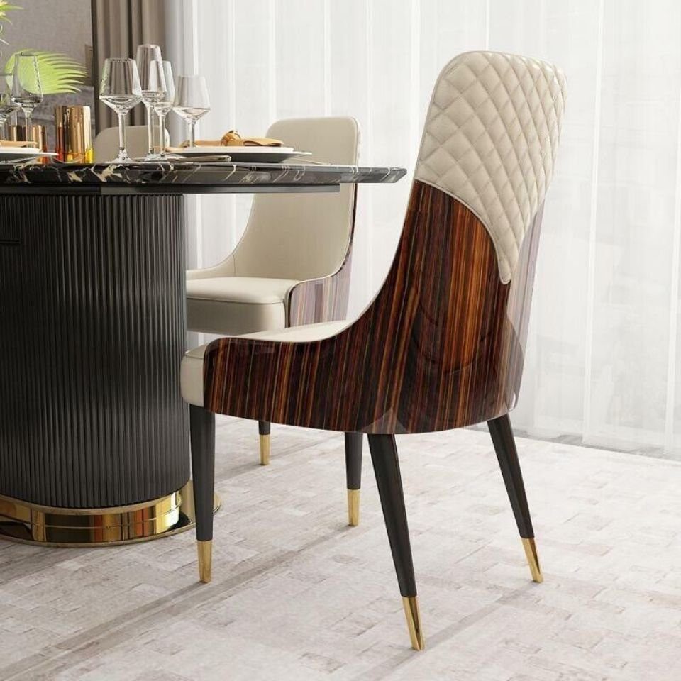 JVmoebel Stuhl Moderne Holz Stühle Club Luxus Stoff Design Stuhl Lehnstuhl, Made in Europa