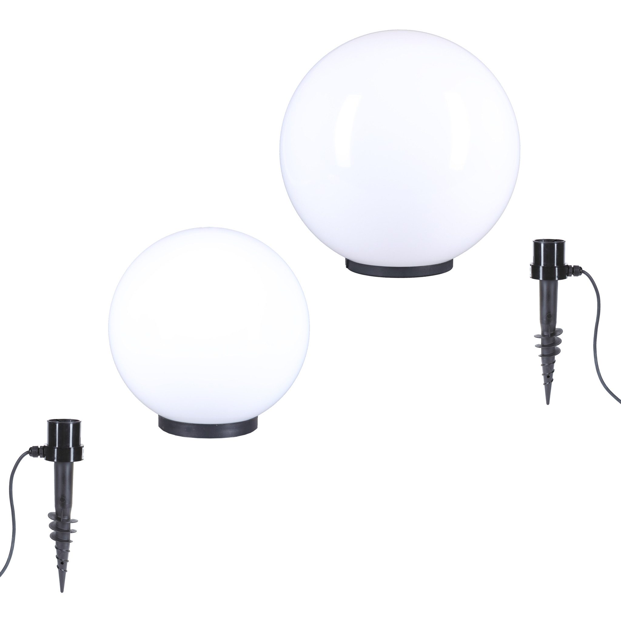 Home4Living Kugelleuchte Kugelleuchten Kugellampen Erdspieß Leuchte 2er-Set Ø 20/30cm, ohne Leuchtmittel, Dekorativ