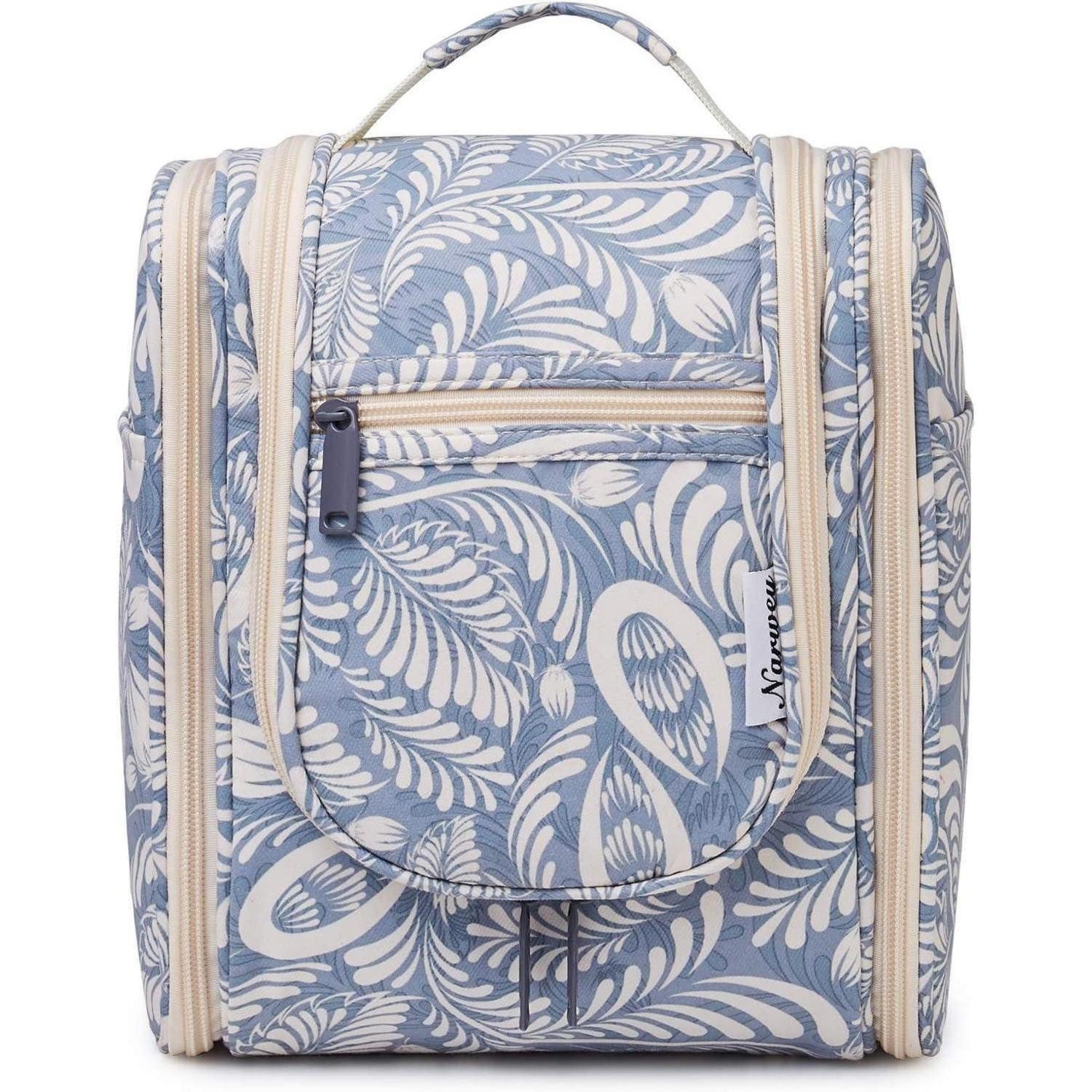 LuxusKollektion Kosmetiktasche Kulturbeutel Damen Herren Kinder Kosmetiktasche A-blaues Blatt S