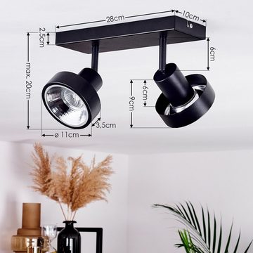 hofstein Deckenleuchte »Brez« Deckenlampe aus Metall Schwarz, ohne Leuchtmittel, verstellbar, er Deckenstrahler, 2xGU10