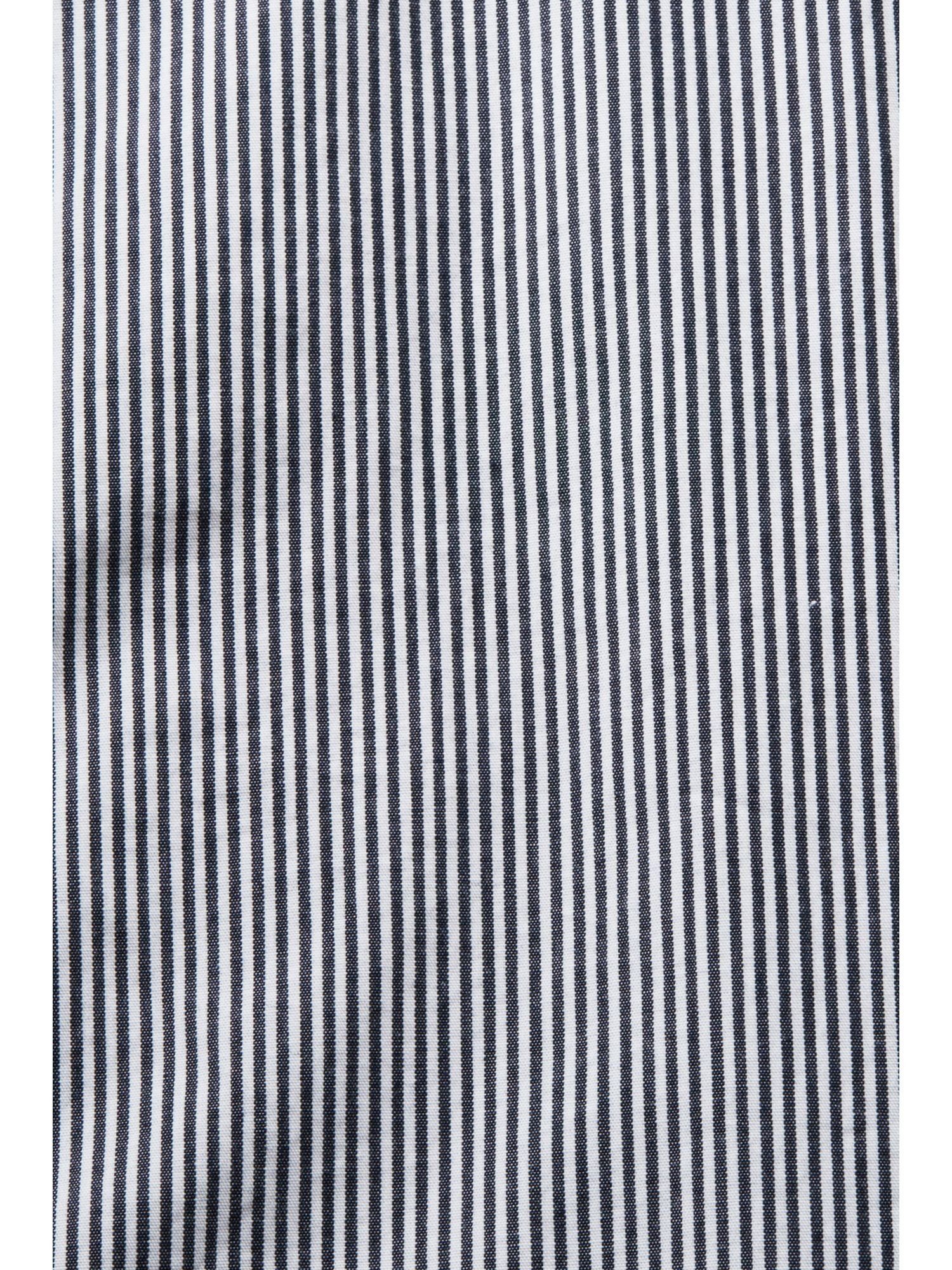 Esprit Langarmhemd Gestreiftes Hemd Baumwoll-Popeline aus NAVY