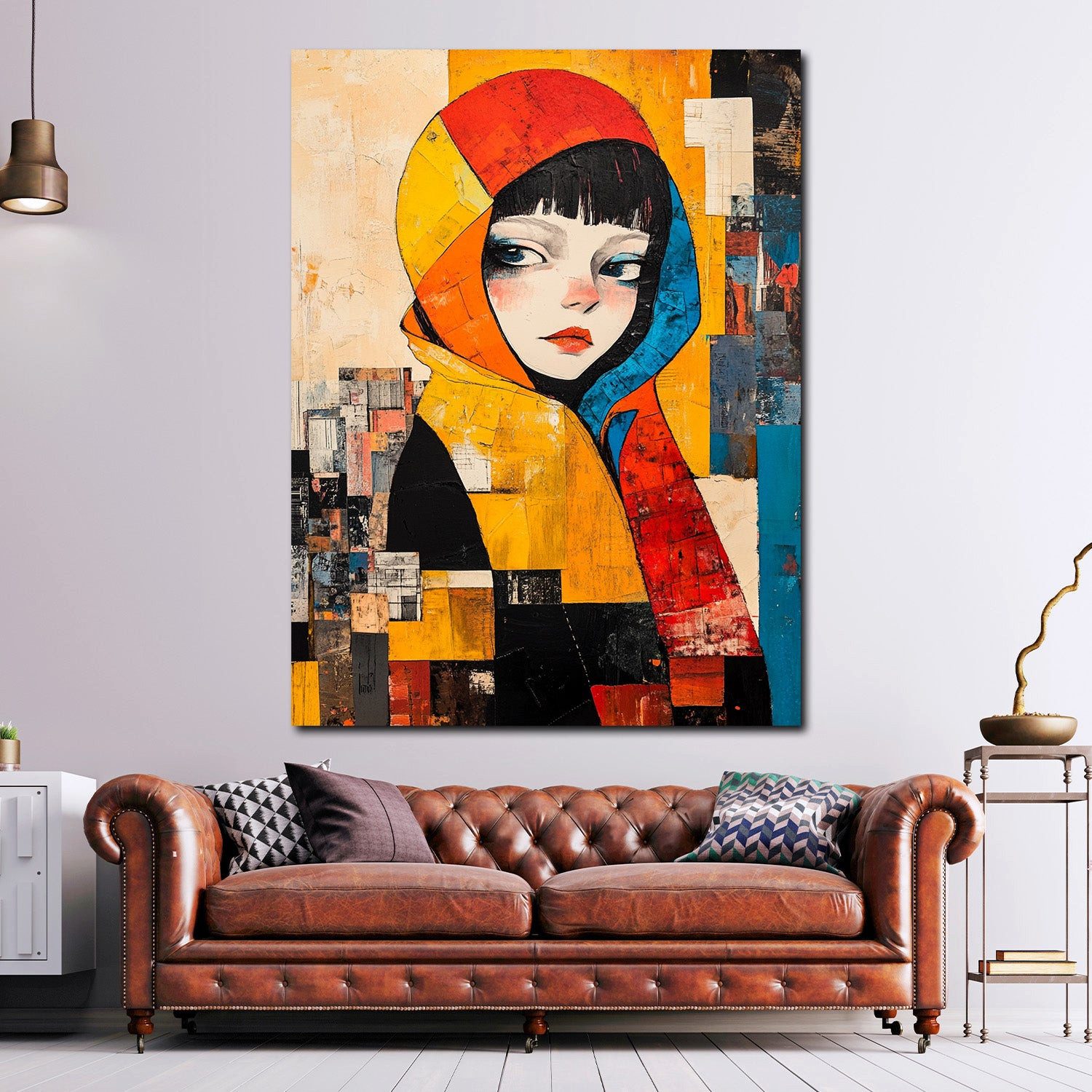 Artedinoi Leinwandbild Abstrakt Mädchen Porträt Leinwandbild Wandbild Kunstdruck XL Wanddeko, Mädchen-Porträt, abstrakt