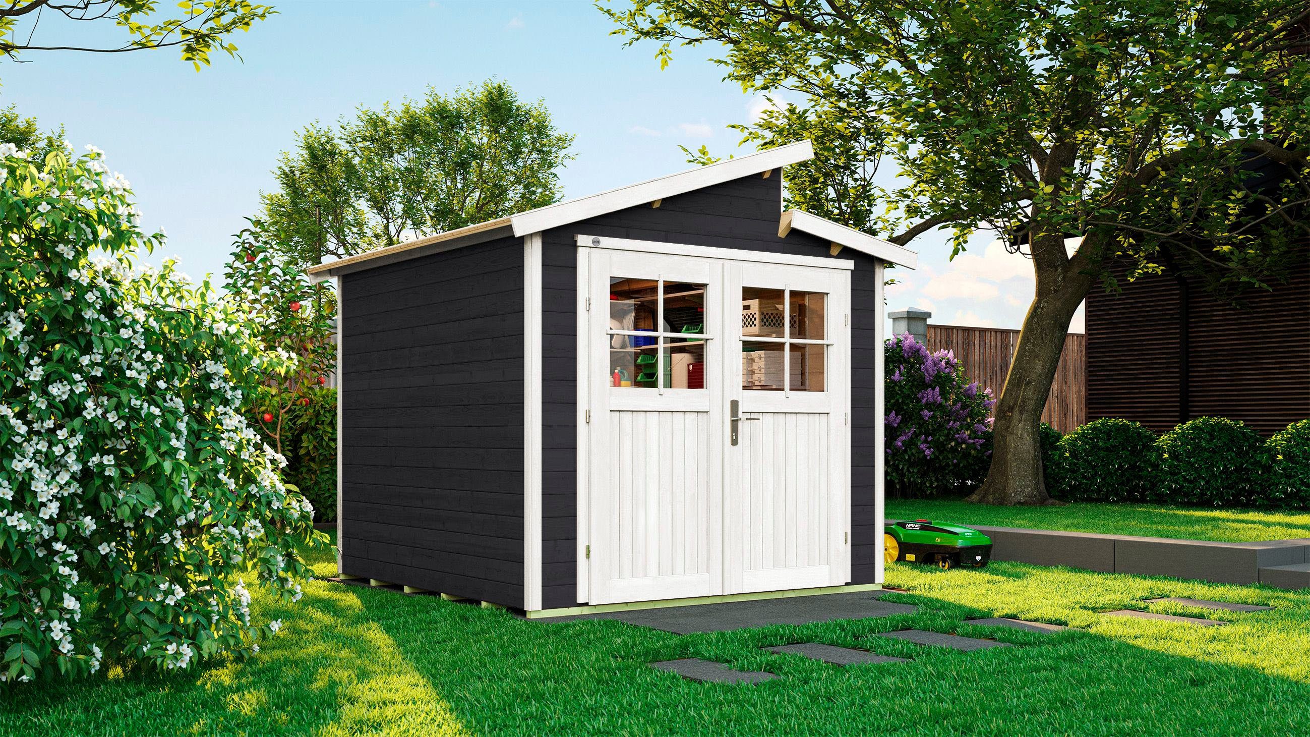 Thumbnail - weka Gartenhaus 226 Gr.2, anthrazit, 21 mm, BxT: 267x261 cm