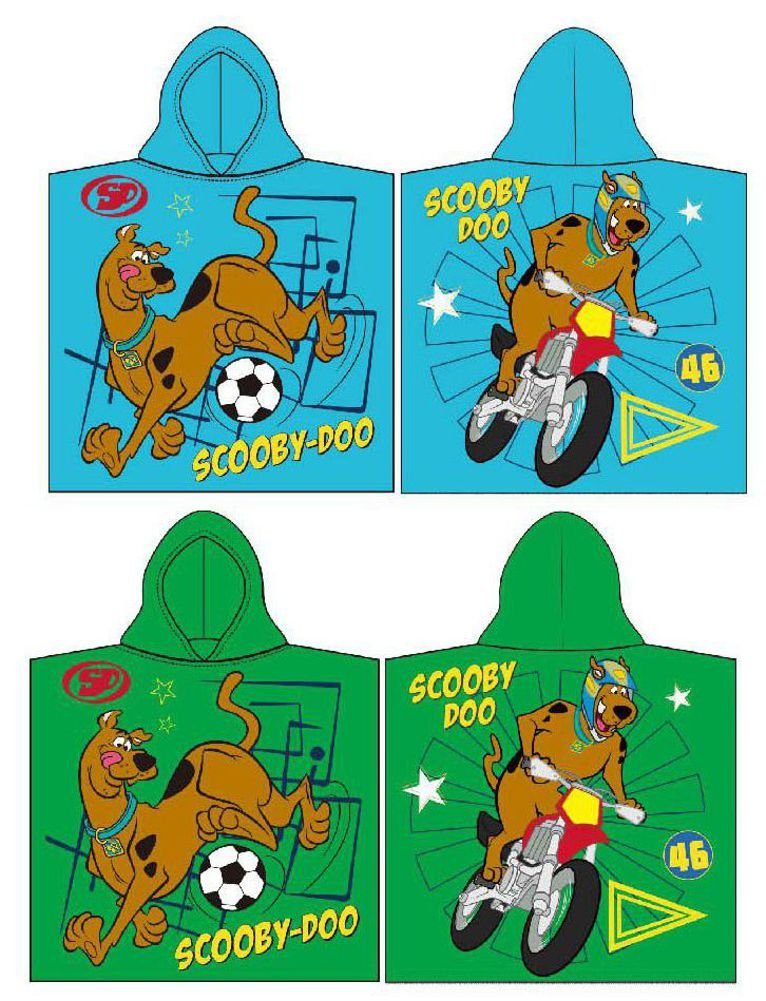 Scooby Doo Badeponcho SCOOBY-DOO Kinder Badeponcho Bademantel Poncho Jungen + Mädchen, Kapuze Grün