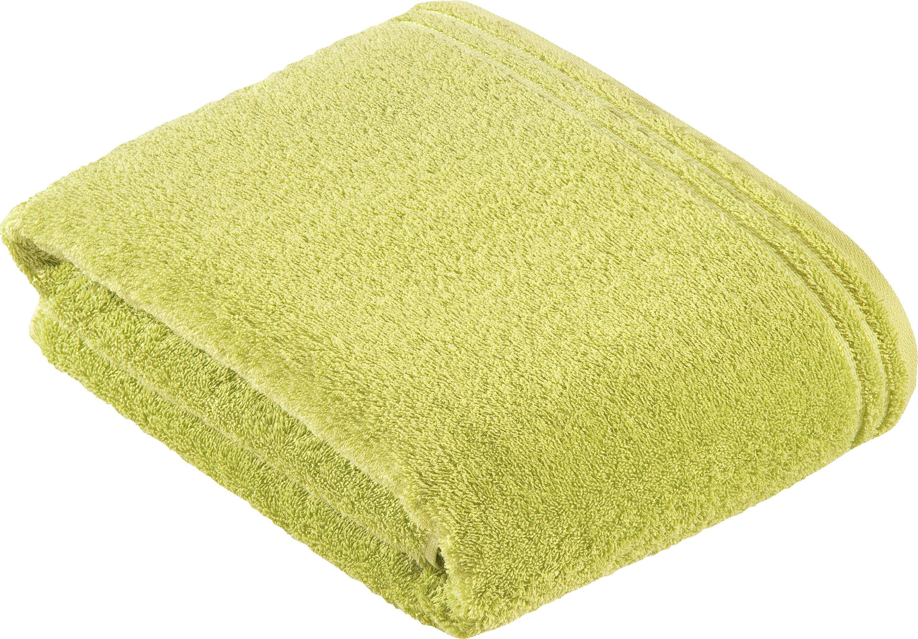 Vossen Handtuch Calypso Feeling, Walkfrottee (1-St), mit schmaler Bordüre aus 100% Baumwolle, Vegan, einfarbig meadow green